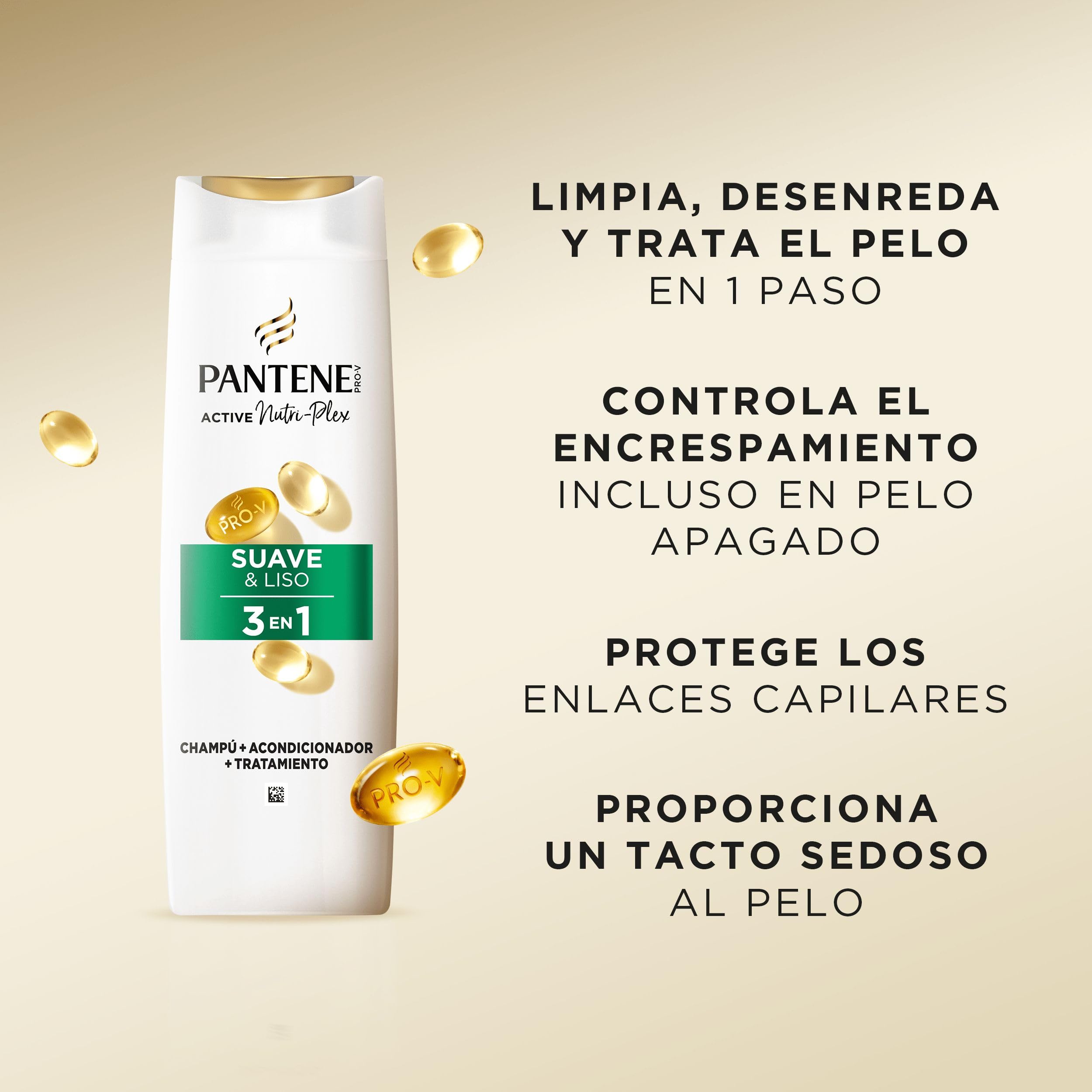 Pantene Pro-V Champú 3 en 1 Suave & Liso 300 ml