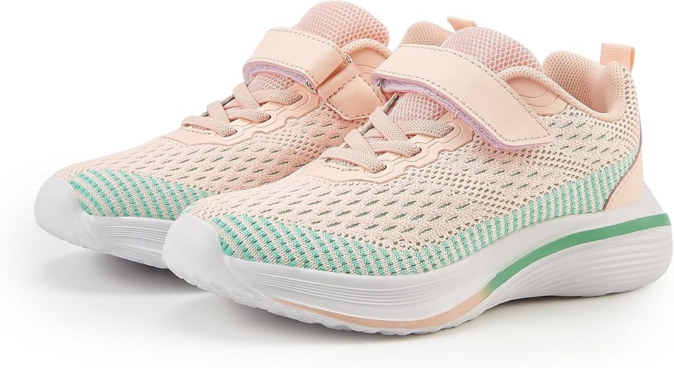 Gymschoenen voor meisjes, sneakers, casual, kinderen, meisjes, jongens, turnschoenen, tennisschoenen, lichte indoor-sportschoenen, lichte vrijetijdsschoenen, 28-39 EU, Roze, 31 EU