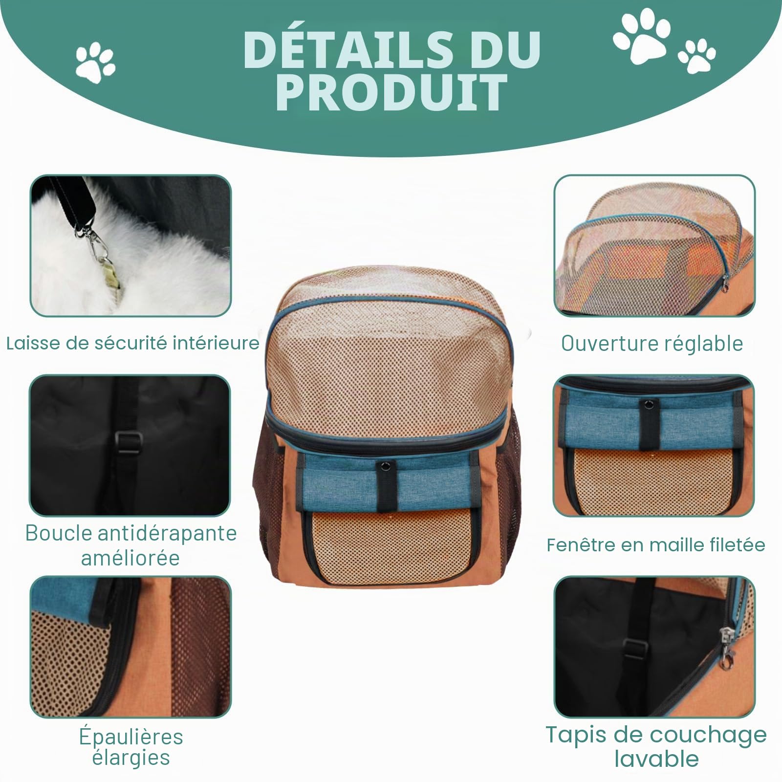 Panier de vélo pour animaux de compagnie, panier pliable et étanche, idéal pour chien, shopping, camping et extérieur