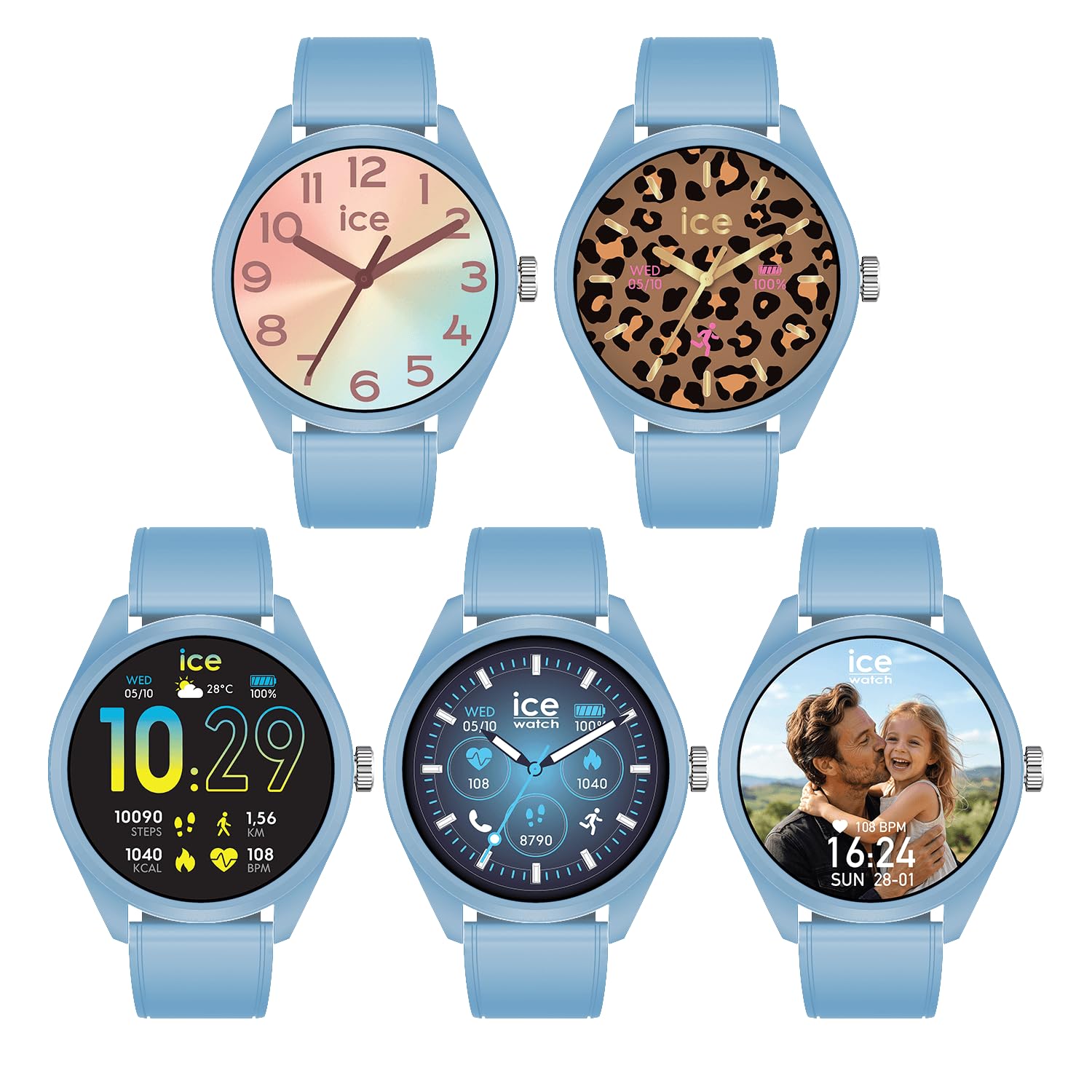 Ice-Watch - ICE smart forever Rose-gold Black - Smartwatch niebieski z silikonowym paskiem - 026220 (1.32 cala / 42mm)
