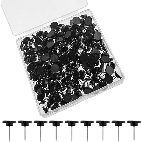 Tacks for Hanging - Black Thumb Tacks 200 Count