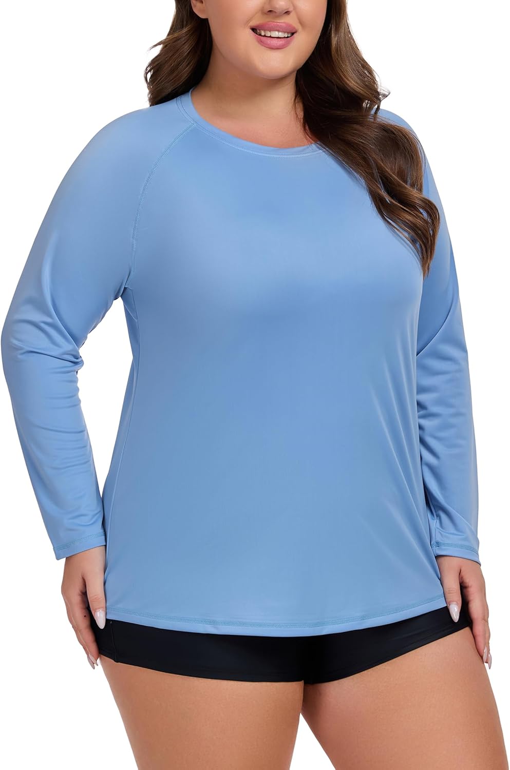 Women's Plus Size Swim Shirt Long Sleeve Rash Guard UV Protection Sun Shirts UPF 50+ Quick Dry Hiking Fishing Tops - Image 2