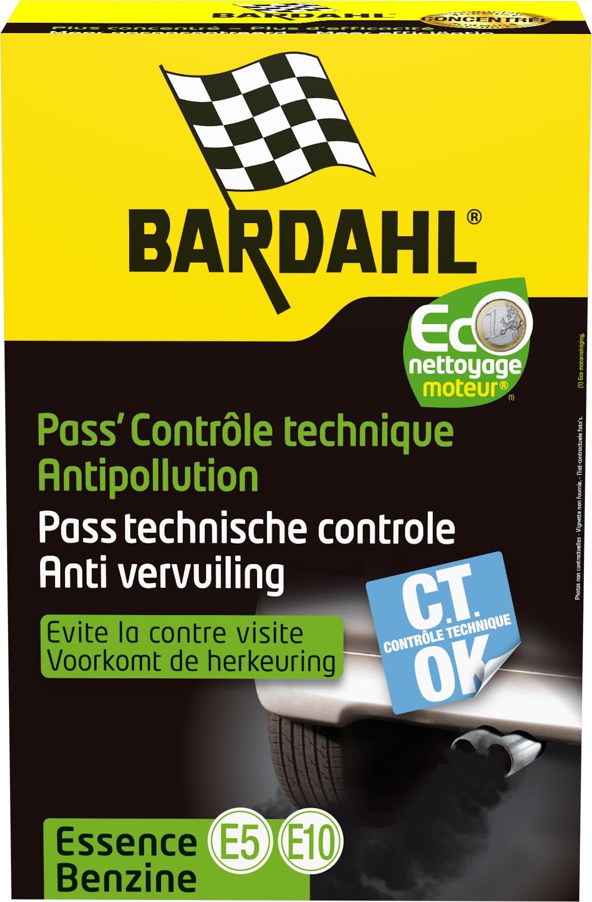 Bardahl 9044 Pass'Contrôle Technique Anti-Pollution Essence
