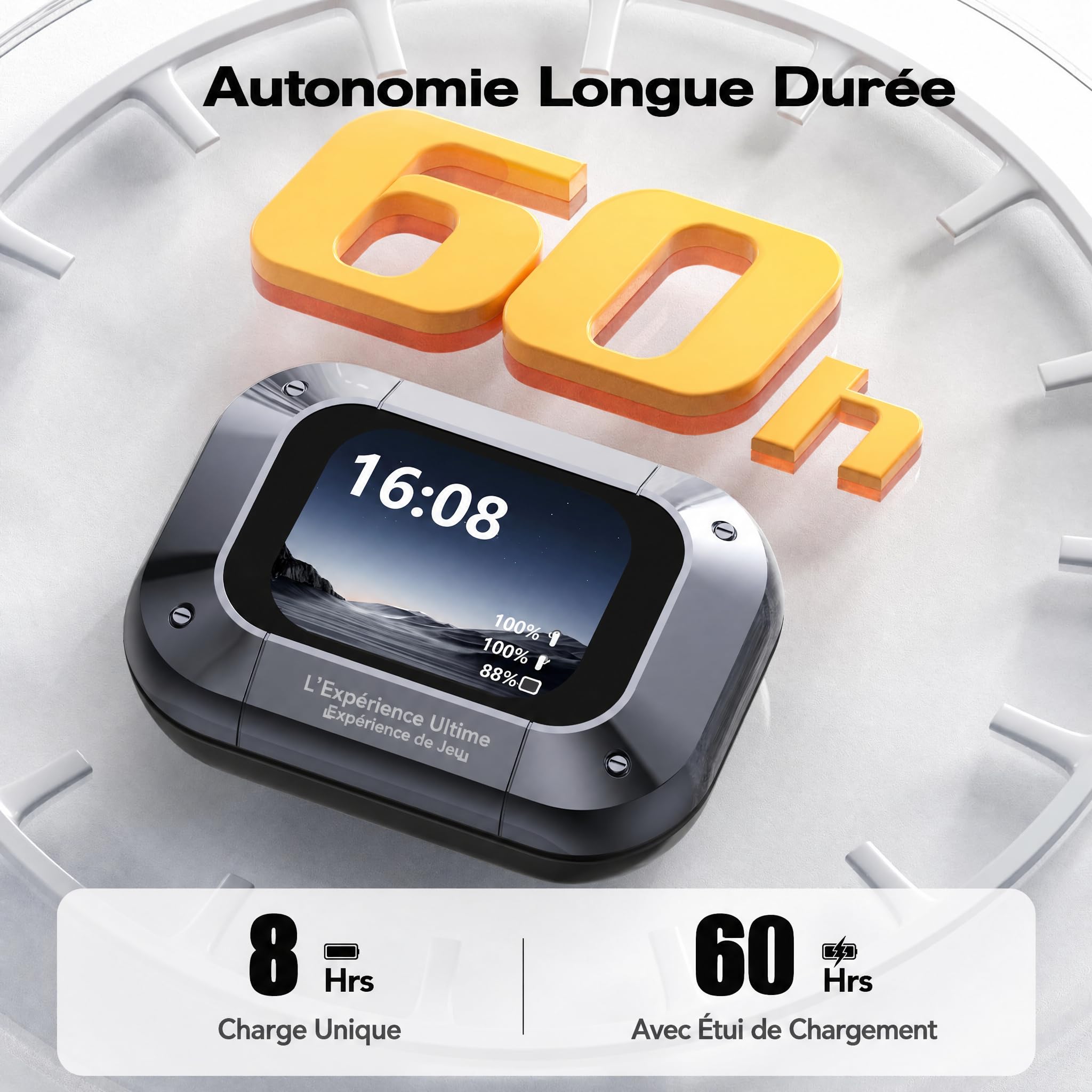 NE25 AI Traducteur Vocal Instantané 60H Écouteur Traducteur avec Écran 165 Langues 7 Modes de Traduction