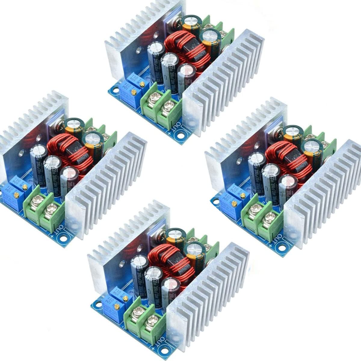 4PCS 20A 300W CC CV Step Down Module Adjustable DC 6-40V to 1.2-36V Voltage Regulator Buck Converter Constant Current Power Supply Module (4X)