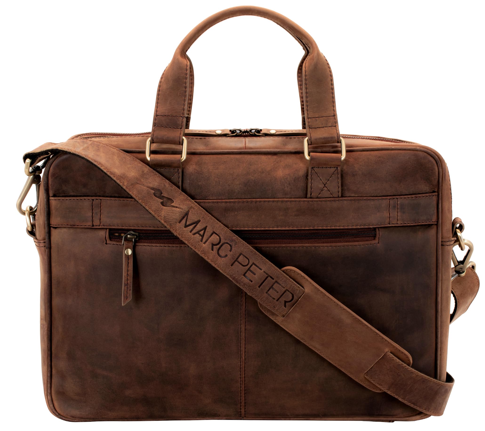 Marc Peter® Laptoptasche Seattle I Leder Umhängetasche für 15.6 zoll Laptop I Aktentasche für Notebook I Tasche für Damen und Herren