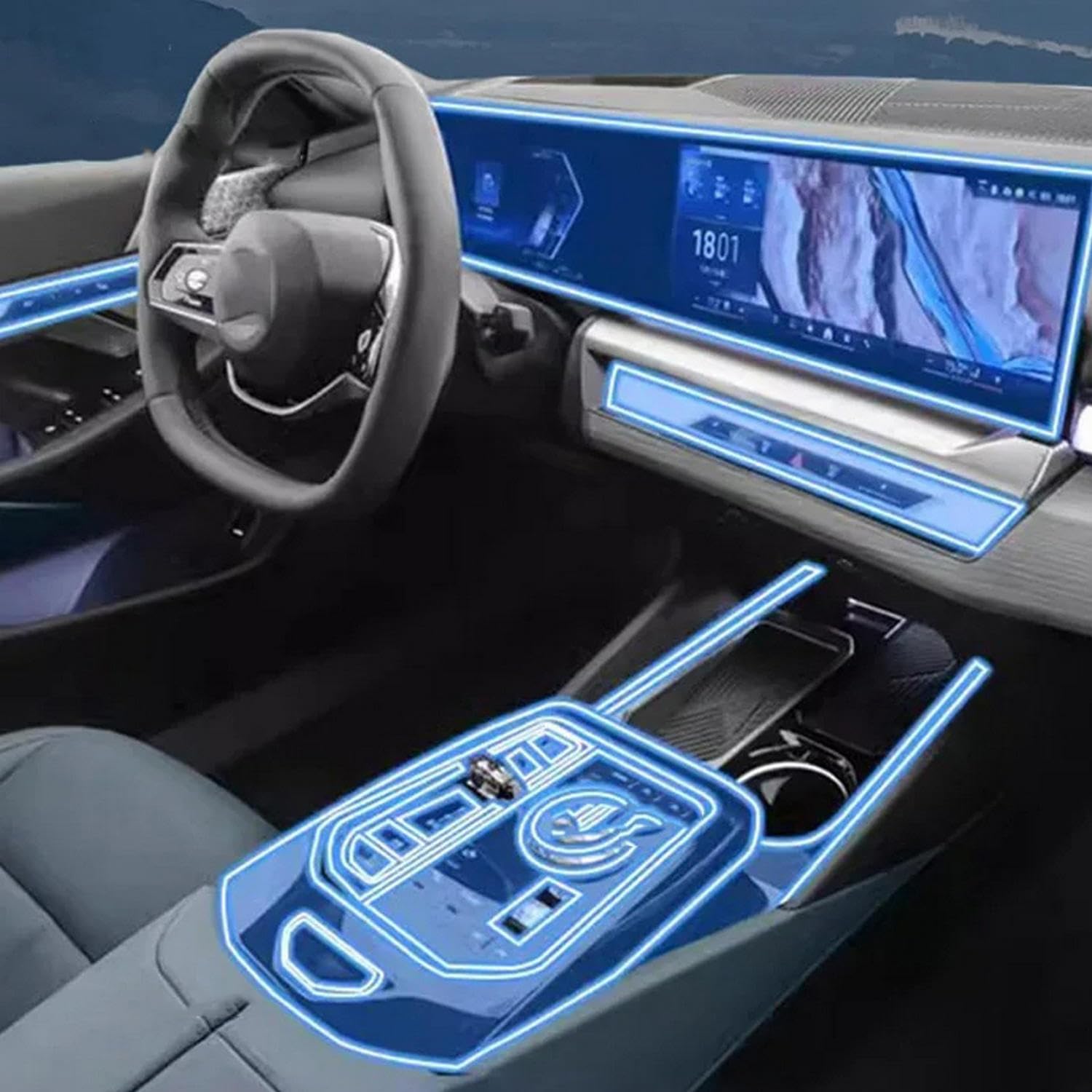 Film protecteur TPU intérieur de voiture protégeant la BMW Série 5 G60 2024