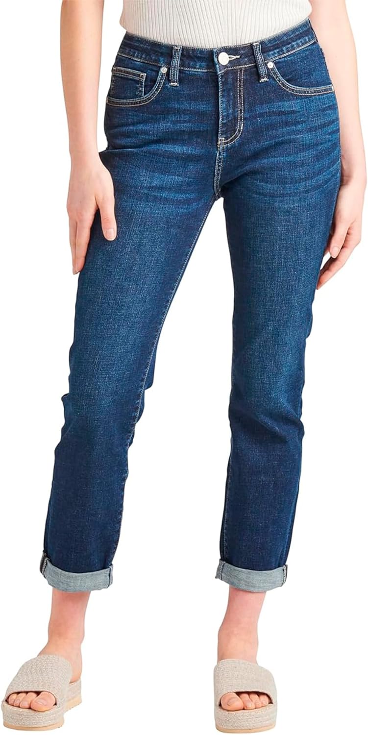 Jag Jeans Women's Petite Carter Mid Rise Girlfriend Jeans-Legacy