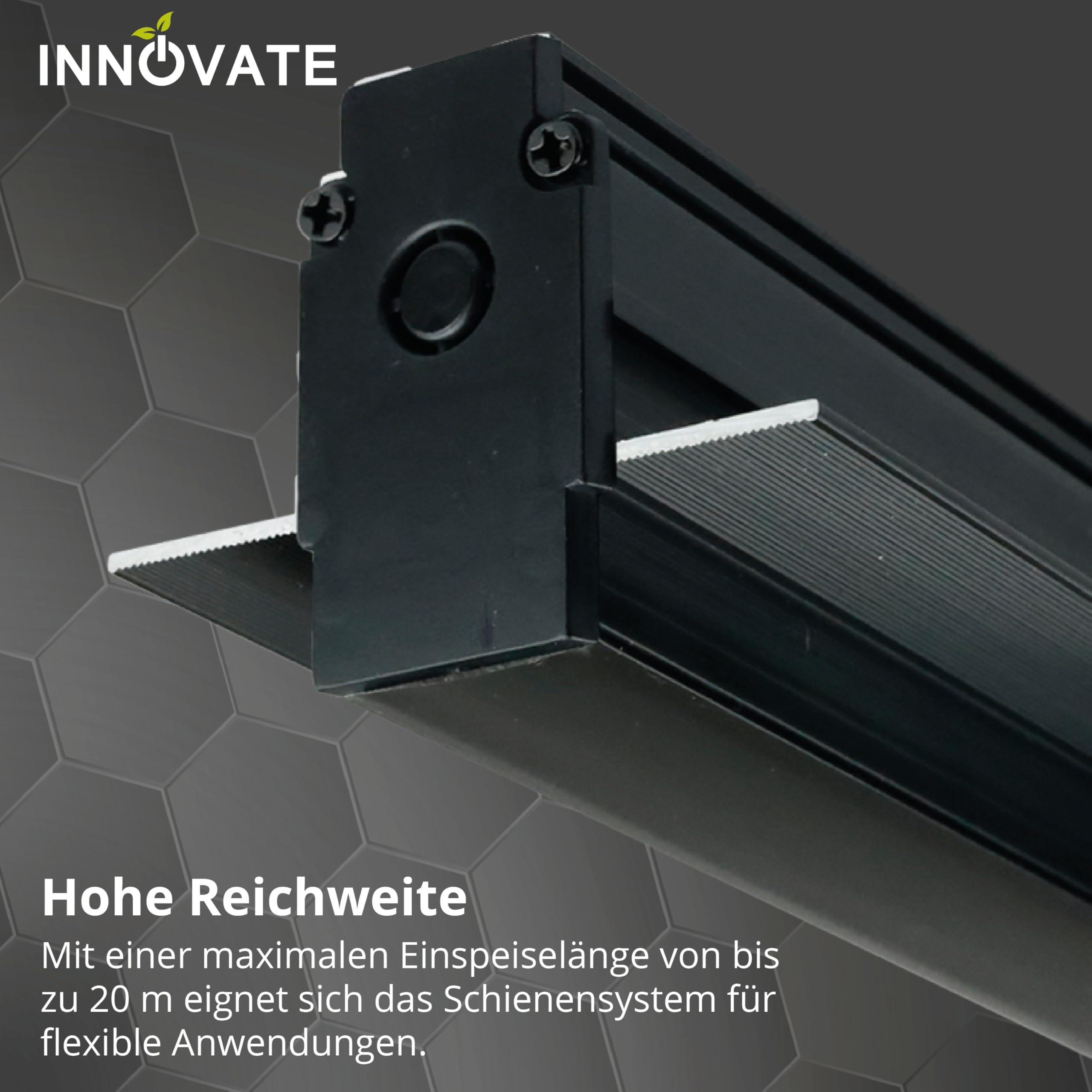 INNOVATE MagPro48 1 Phasen Schienensystem Niedervolt Phasenschiene Trockenbau [48V 4-polig 200cm] LED Lichtleiste Deckenbeleuchtung I Magnetische LED Schienensystem Lampen Lichtschienensystem Decke