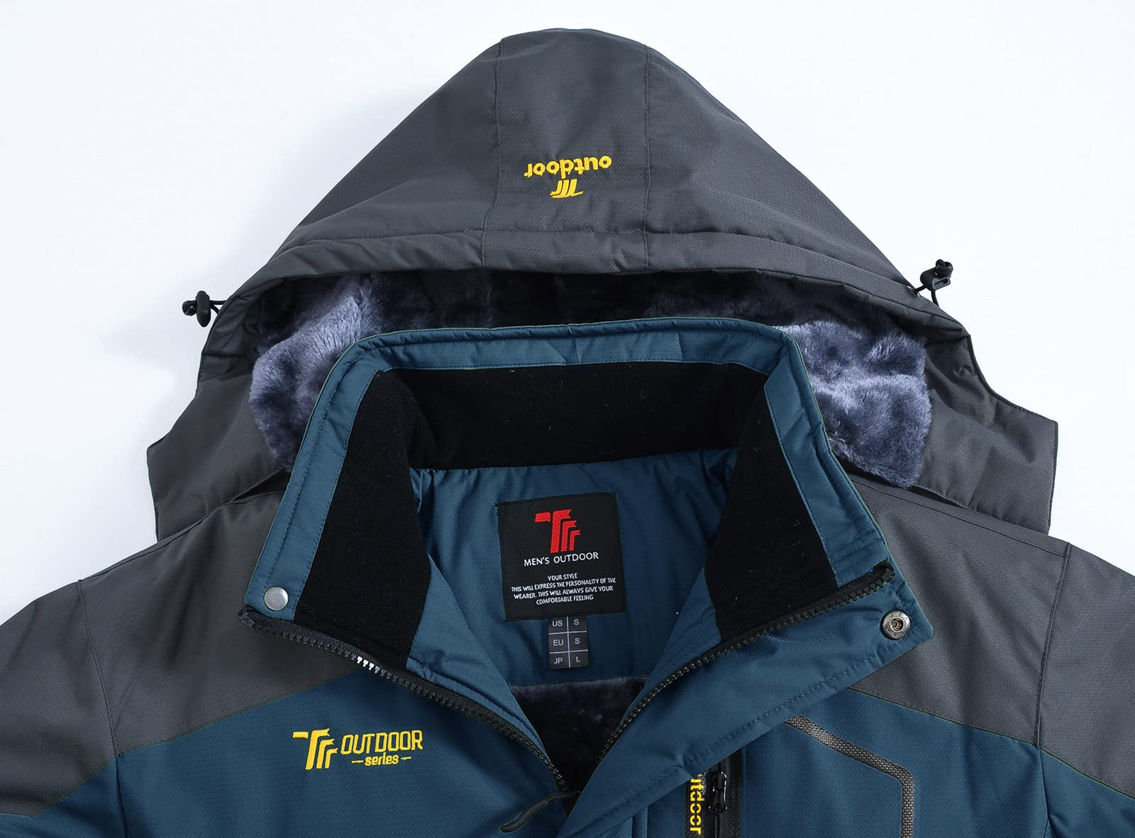 donhobo Jacken Herren Fleece-Futter Winterjacke Wasserdicht Atmungsaktiv Verdickt Warm Winddicht Softshelljacke Outdoor Funktionsjacke mit Abnehmbare Kapuzen