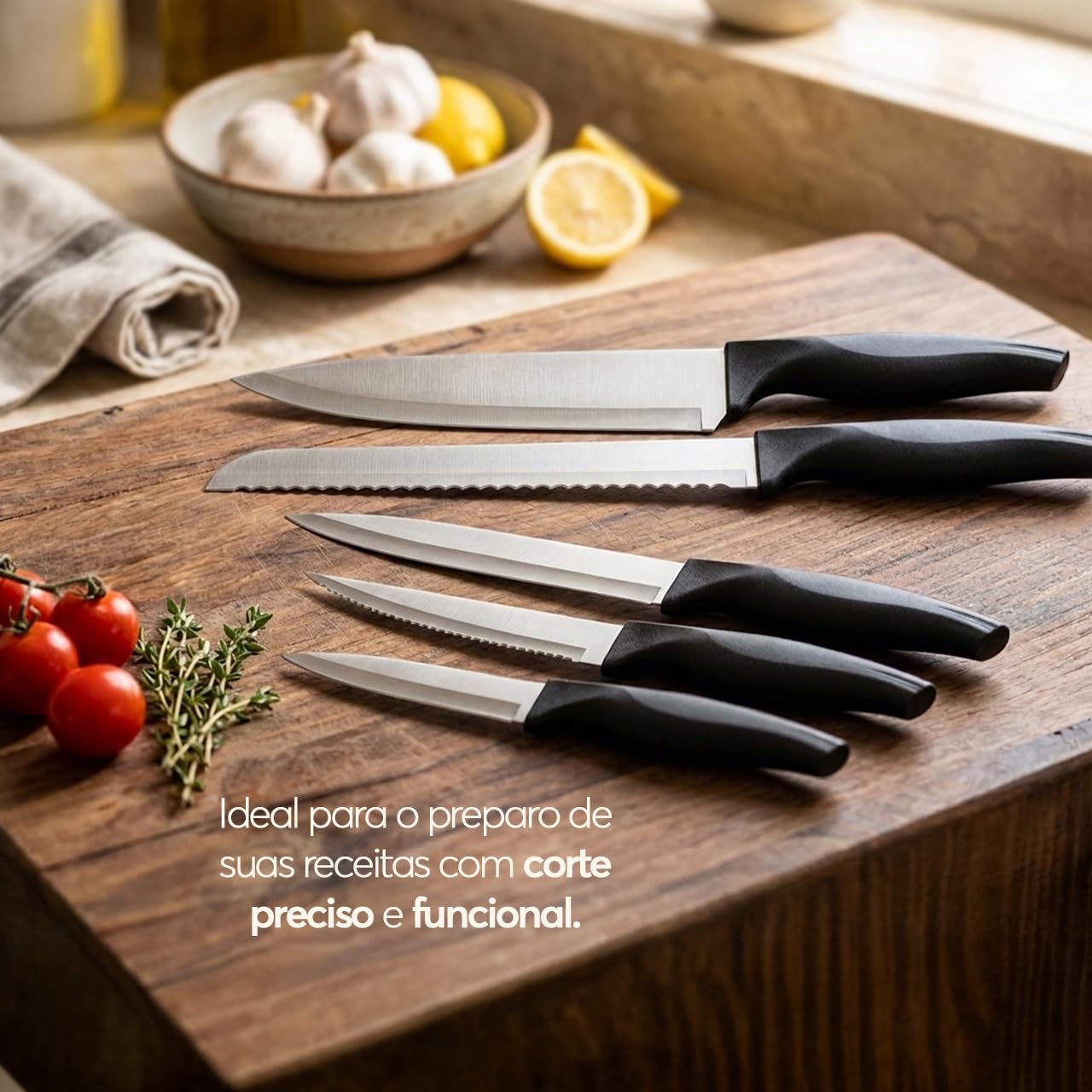 Conj. Facas 6pcs Cross Brinox Preto/branco | Amazon.com.br