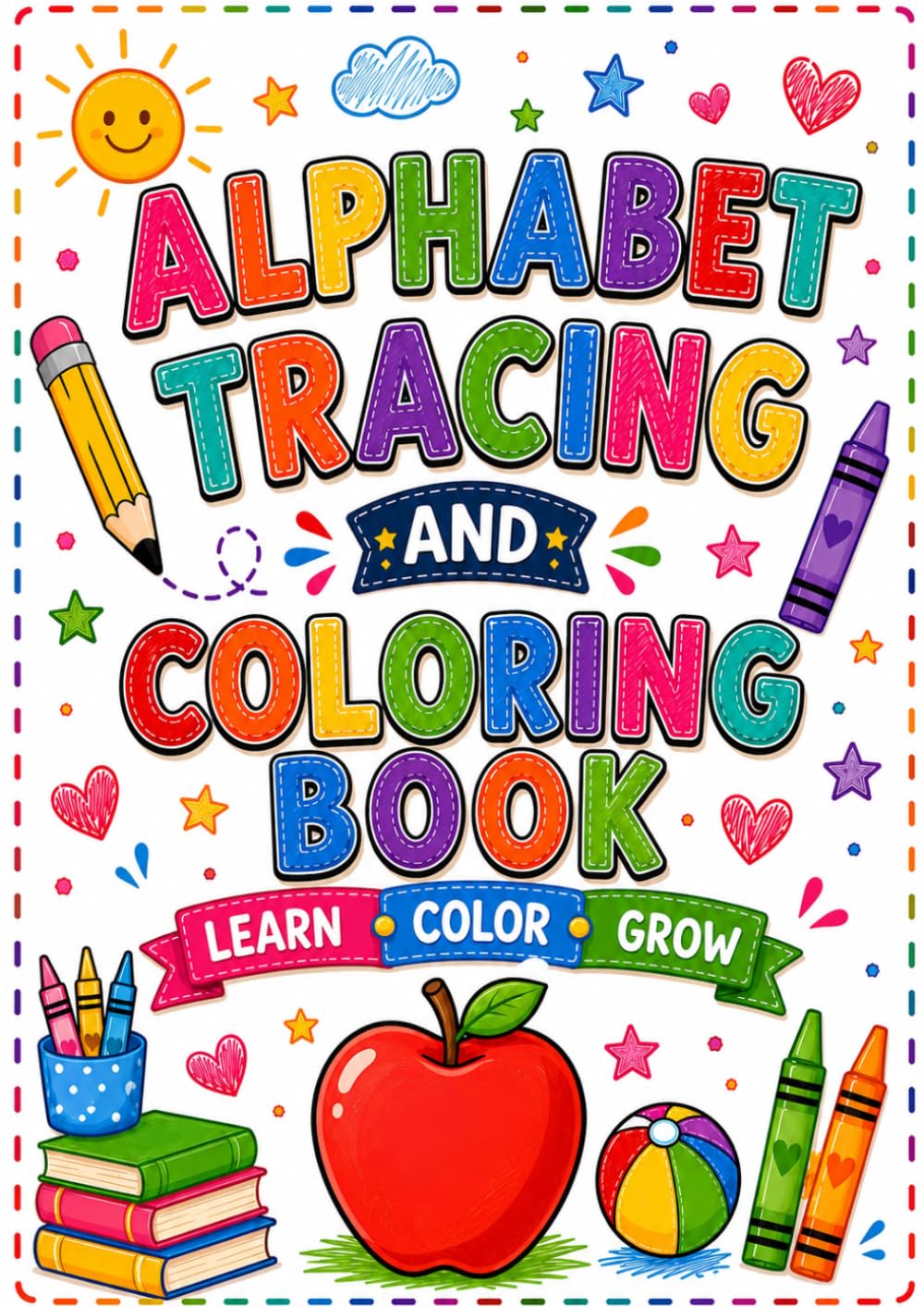 Alphabet Tracing and Coloring Book: Learn, Color & Grow