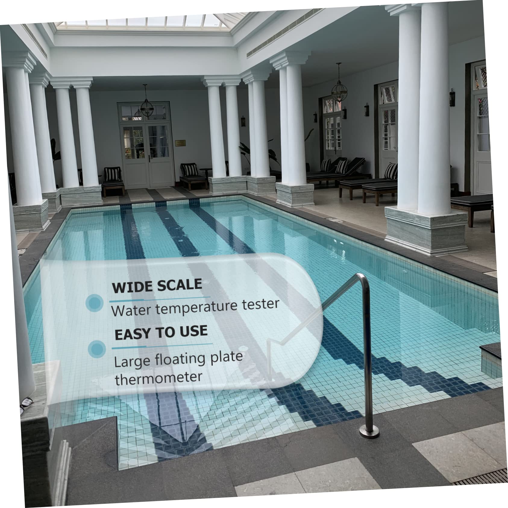 Poolthermometer Blau Schwimmendes Edelstahl Stück Kunststoff 1