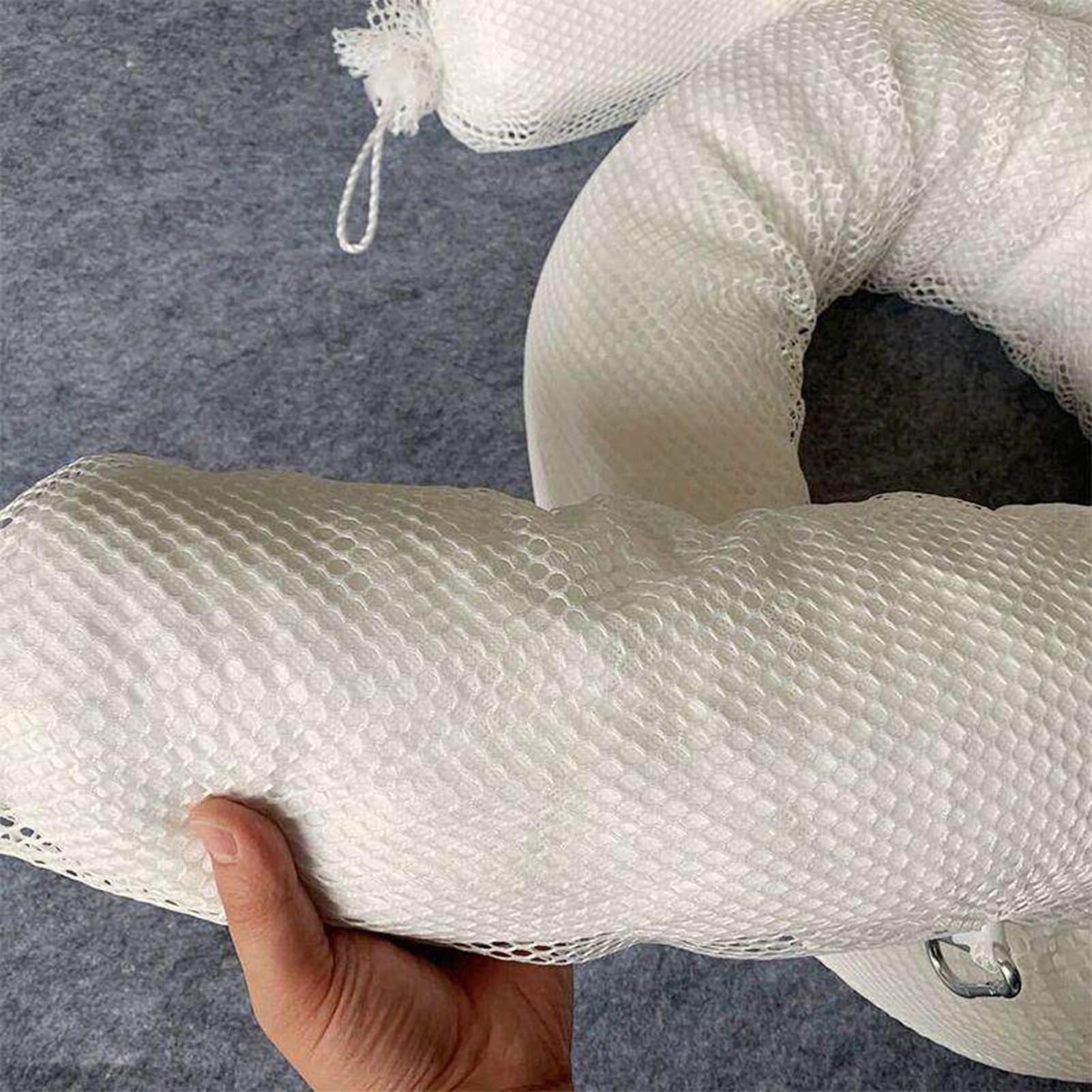 Barrera Absorbente de Aceite Blanca con Conector, Barrera Exclusiva para fluidos a Base de hidrocarburos y gasóleo, Rollos de contención de Aceite en Forma de Serpiente (L 10 m/32,8 pies)