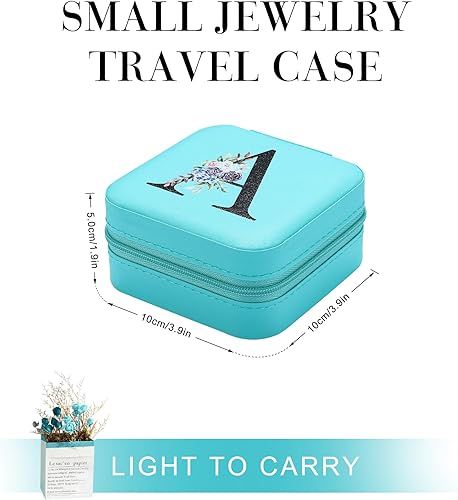 Miniatura 3 de Joyeros para mujer, joyero azul, caja organizadora de joyas personalizada, caja de joyería pequeña de artículos esenciales de viaje, joyero de viaje