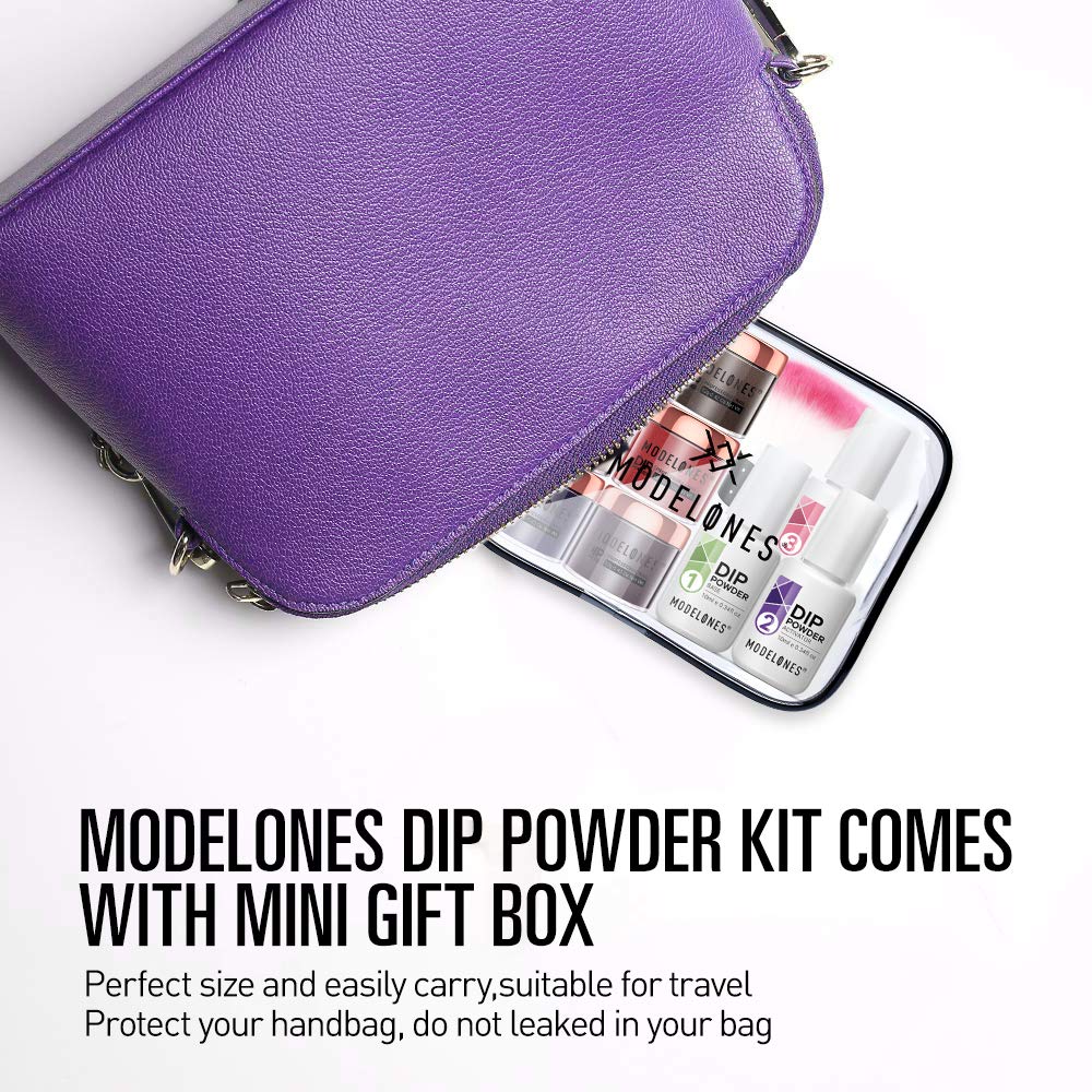 Dip Powder Starter Kit with 6 Color,Dipping Nail Starter Kit Dip System Acrylic Dip Nail Kit for French Nail Style No Lamp Needed Quick Do Nail at Home Portable Kit for Travel