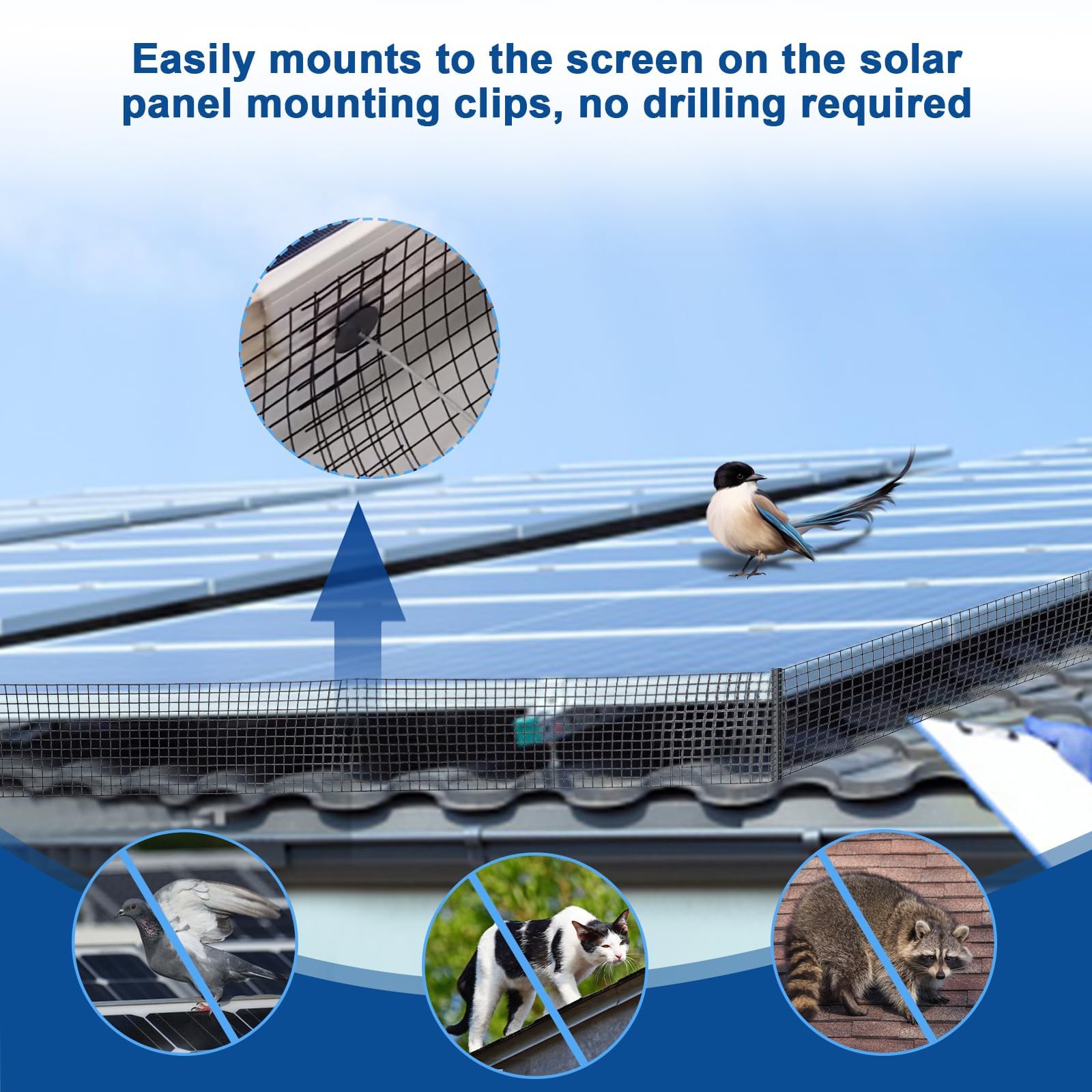 100 Solar Panel Protection Clips, Staffe della Rete di Protezione del Pannello Solare, Clip di Installazione del Pannello Solare dell'Acciaio Inossidabile, Linee degli Uccelli, Recinzioni del Piccion
