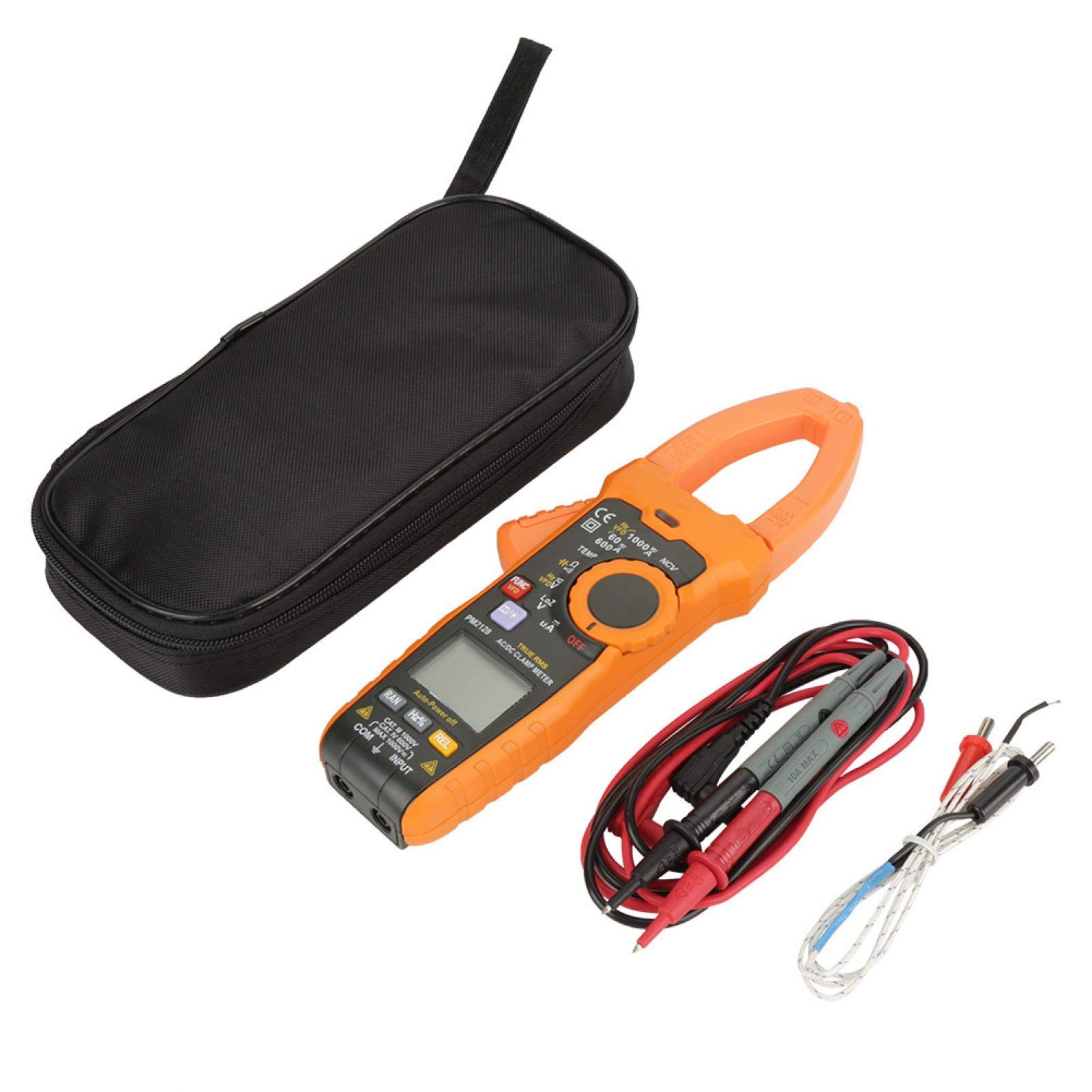 Pinza amperimétrica, portátil 1000A Pinza amperimétrica PM2128 Multímetro Pantalla LCD digital Pinza amperimétrica Voltaje CA/CC Medidor de corriente Pantalla retroiluminada con linterna