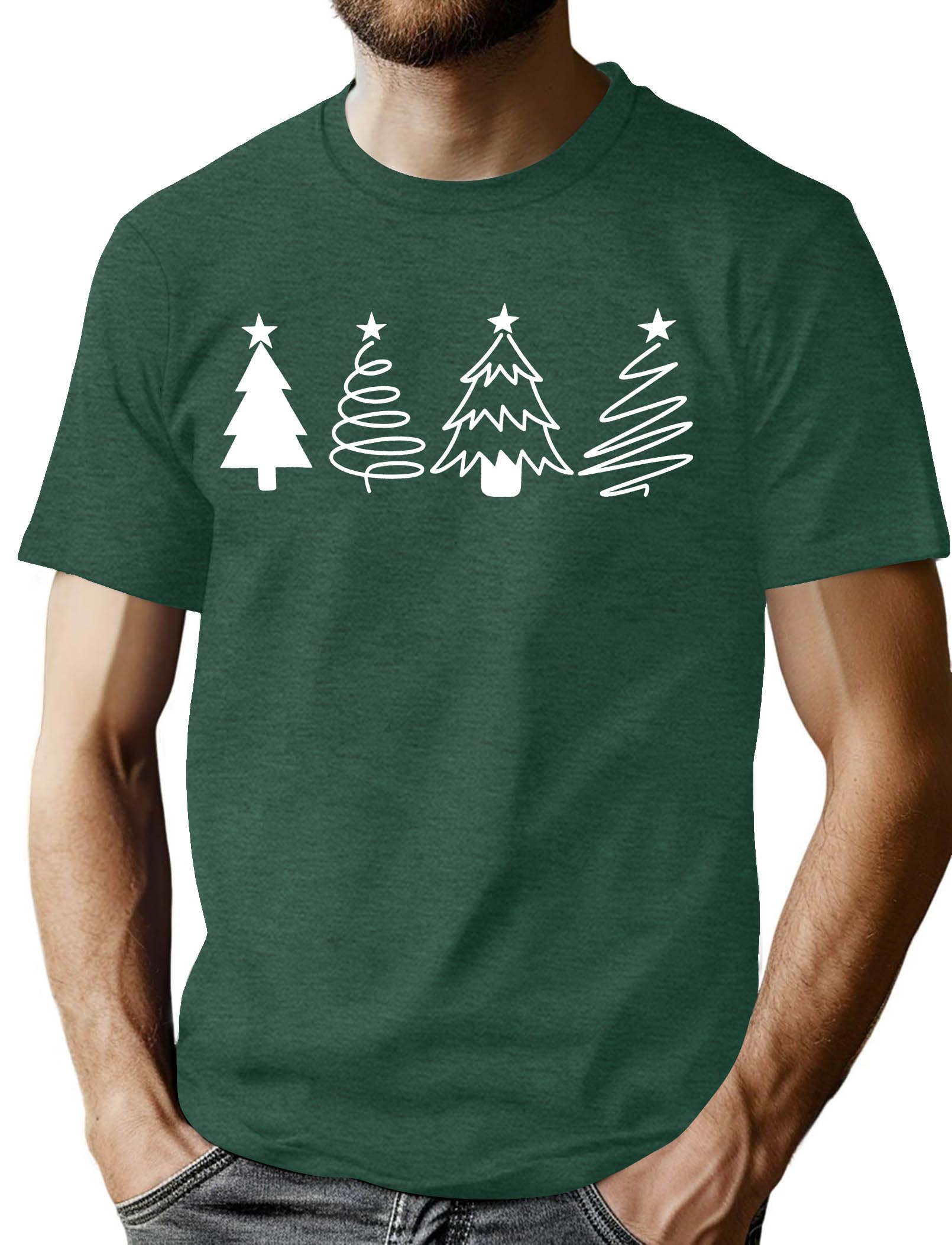 Christmas Shirts Mens The Most Wonderful Time of The Year Tee Xmas Plaid Tree Shirt Casual Holiday Tops