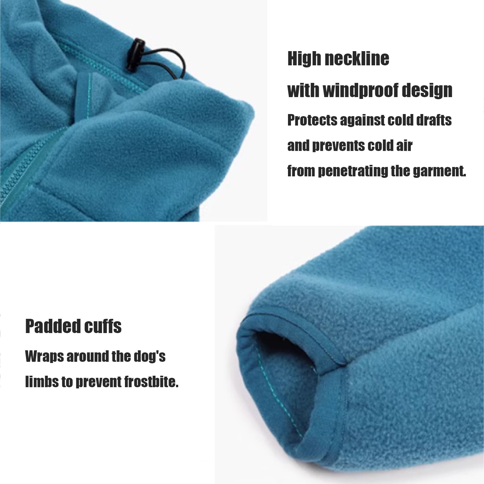 Abrigo De Invierno para Perro con Cremallera Trasera, Cuatro Patas Abrigo De Perro De Lana Caliente Chaqueta De Perro, A Prueba De Viento Chaqueta De Perro De Lana Polar,Dark Blue,XL