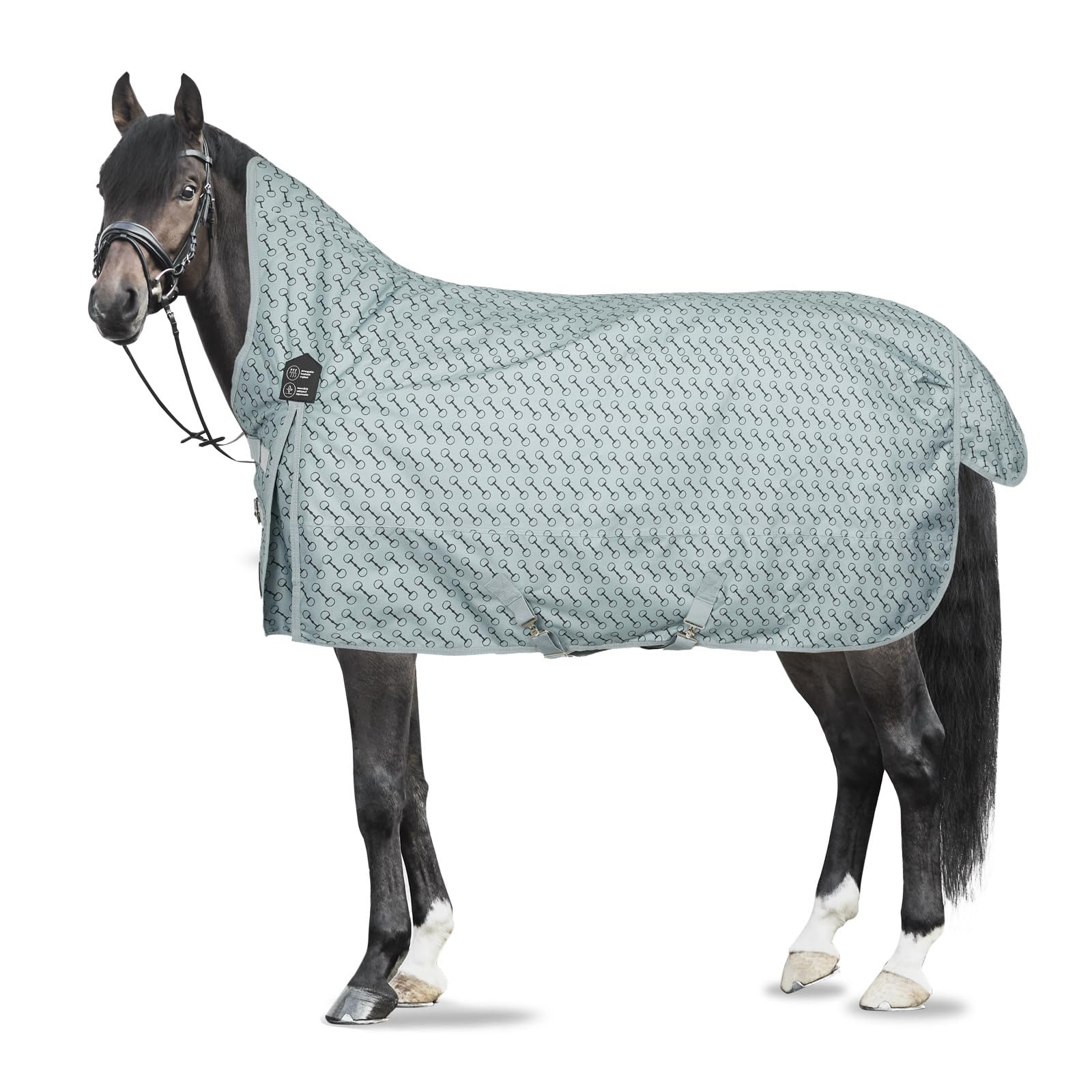 HORZE Avalanche 1200D - Coperta leggera con fodera in pile, impermeabile per cavalli, colore: blu argento