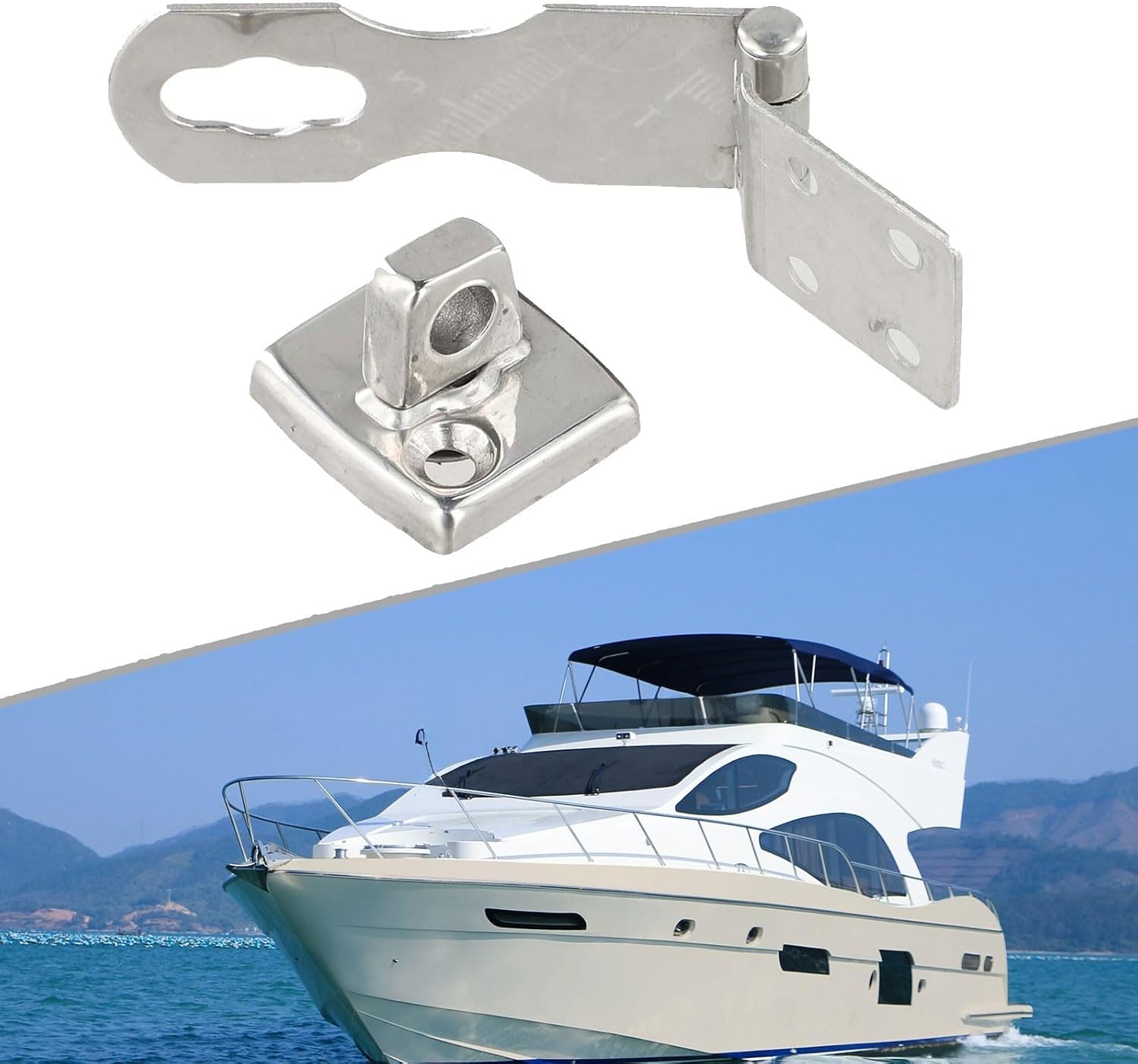 Steel Marine Door Latch – Swivel Lock Boat Cabin Doors, Cabinets & Hatches | 304 SS, Mirror Finish, 64x28mm / 93x28mm | Saltwater Resistant(64x28mm)