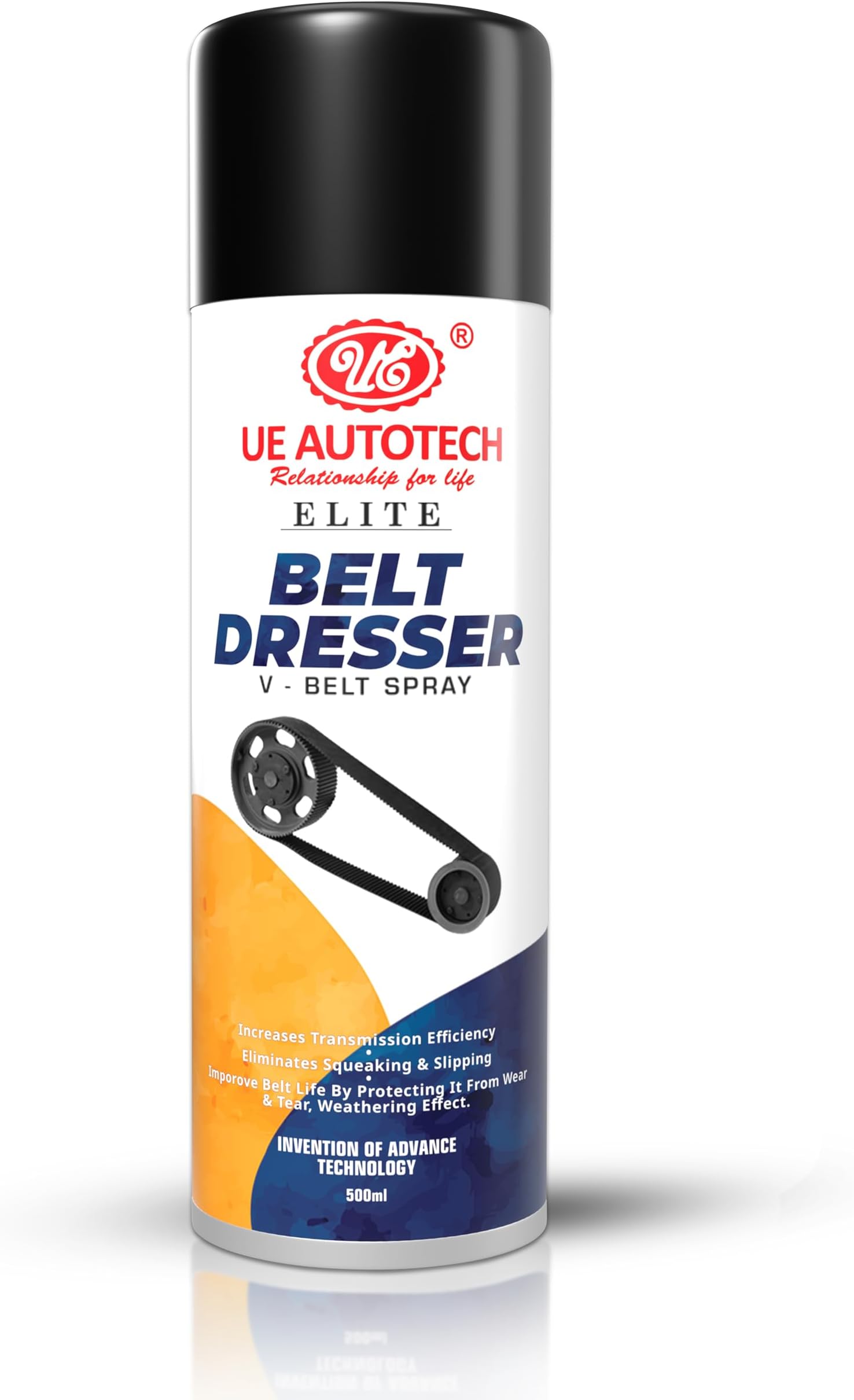 UE Autotech Elite Belt Dressing Spray for Engine Transmission Belt - Protects Belts from Excessive Wear and Tear - Heavy-Duty Belt Spray for Improves Belt Life, 500 ml