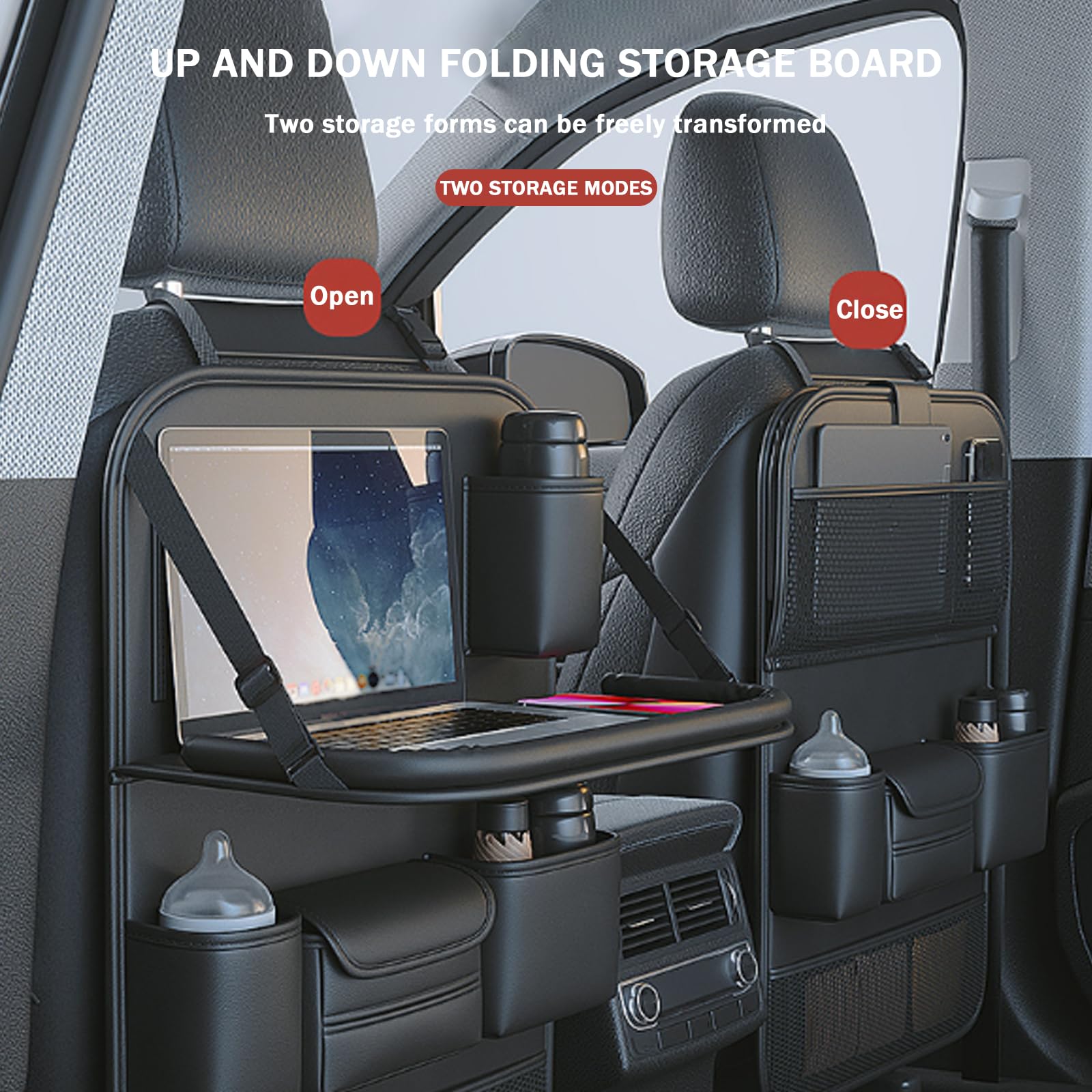 Coche Organizador Asiento Trasero para Kia Picanto RIO Ceed Stonic Soul Telluride Seltos XCeed, Organizador Asiento Coche Impermeable Protector Respaldo Accesorios Organizador de Asiento Trasero