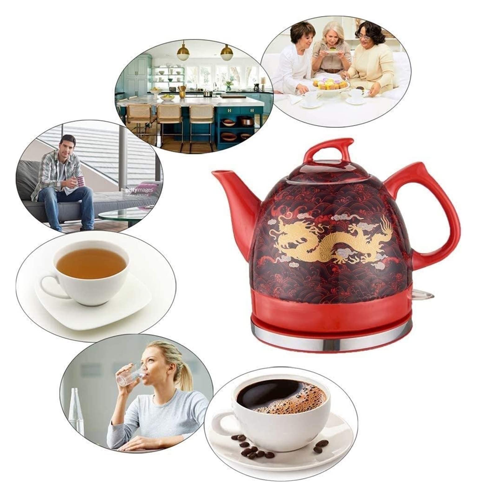 Hervidor eléctrico de café de preparación rápida, hervidor de Agua con Silbato, autoapagado, autoprotección en seco antiquemaduras, Termo de Temperatura Constante, Moda