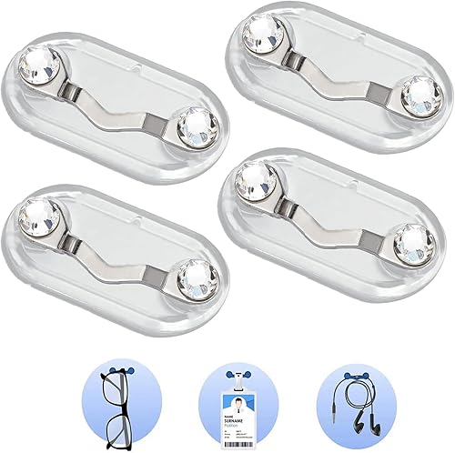 Paquete de 4 soportes magnéticos para insignias para camisa, soporte magnético para lentes de sol, etiquetas magnéticas de nombre para ropa