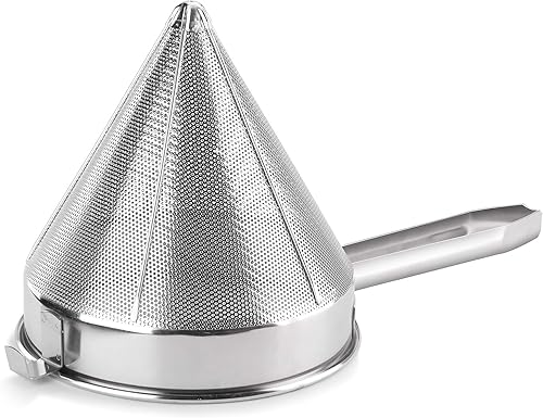 Miniatura 4 de Soro Essentials - Tapa de porcelana de acero inoxidable de 10 pulgadas, colador de malla fina, colador de malla para cocina, coladores de alimentos