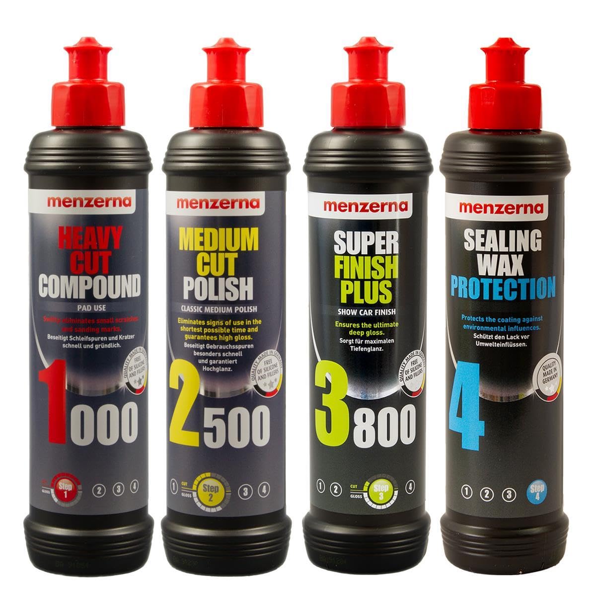 Autopolitur Set 1000 2500 3800 SW + PP Polierpads 75/80mm
