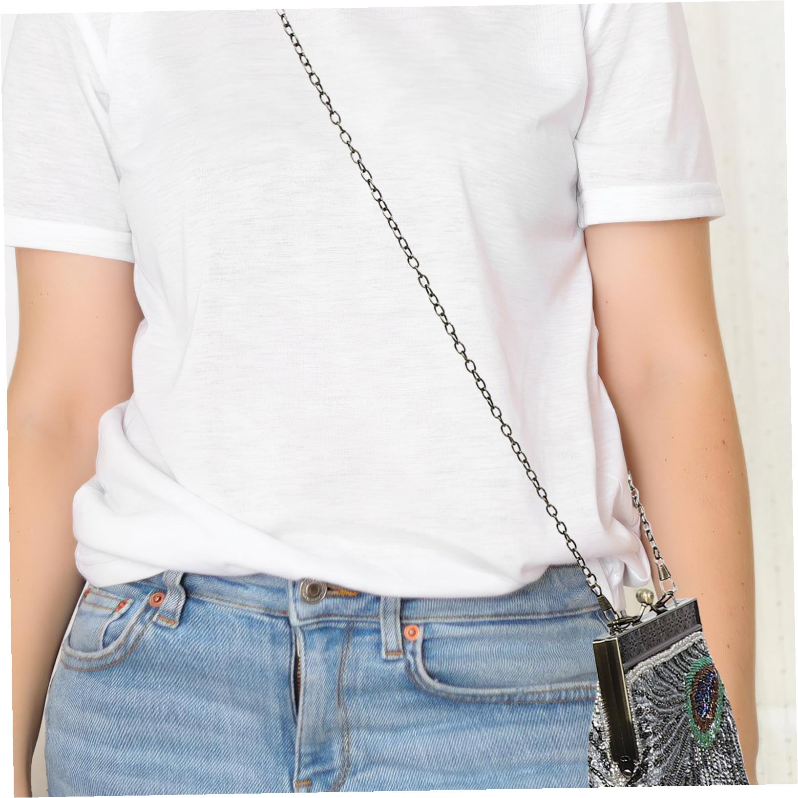 ibasenice Vintage Clutch Tasche Damen Perlen Bestickt Beaded Party Bag Crossbody Schultertasche Elegant Abendhandtasche Hochzeit Bankett Party