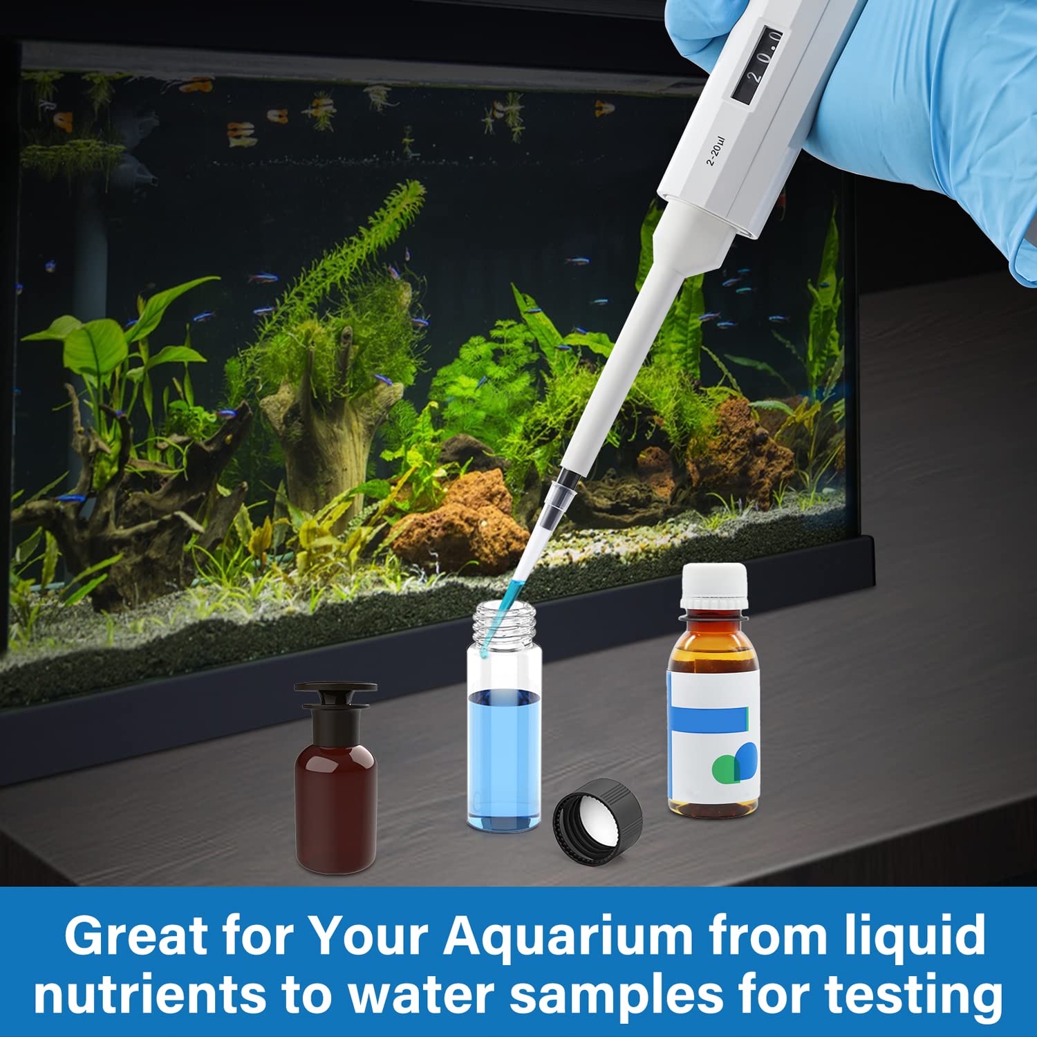 FOUR E'S SCIENTIFIC Laboratory Pipette Stand with 2uL-20uL Single-Channel Pipettor