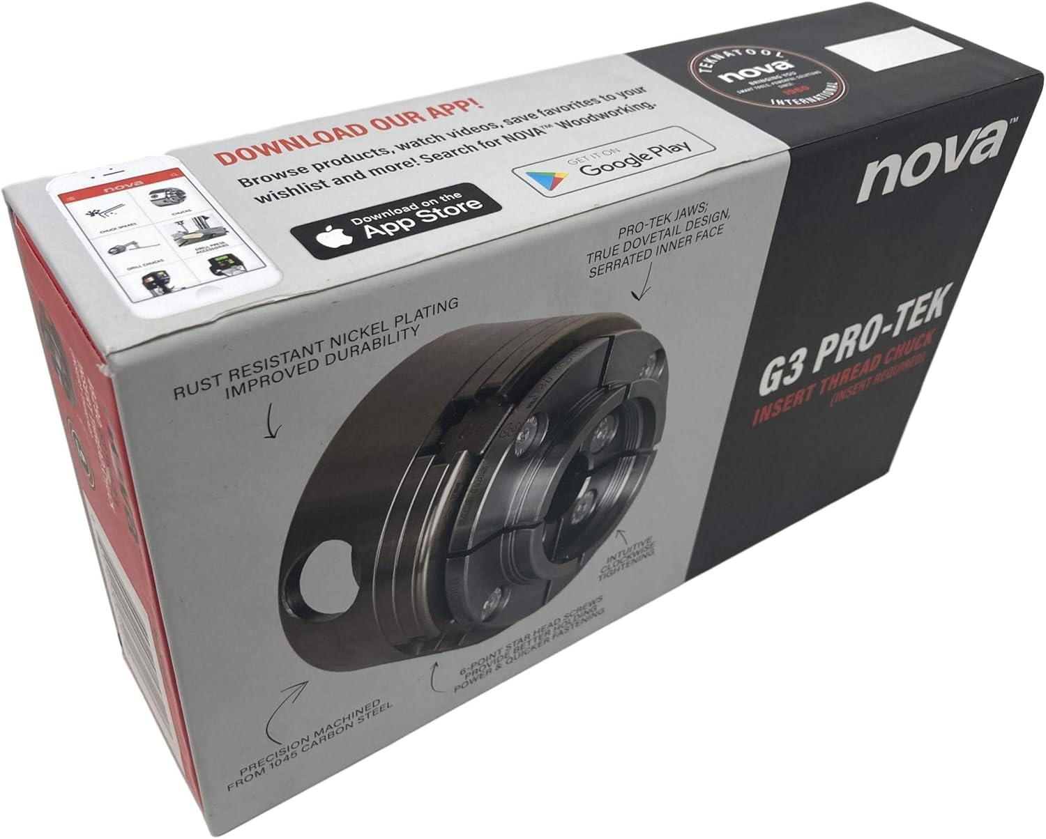 Suреr Chеар 🛒 Nova 48290 Premier Pro-Tek G3 Chuck Kit with Pro-Tek 2 Jaw Set, Woodworm Screw, & accessories, bundled with Nova I9NS 3/4 x 16tpi Insert