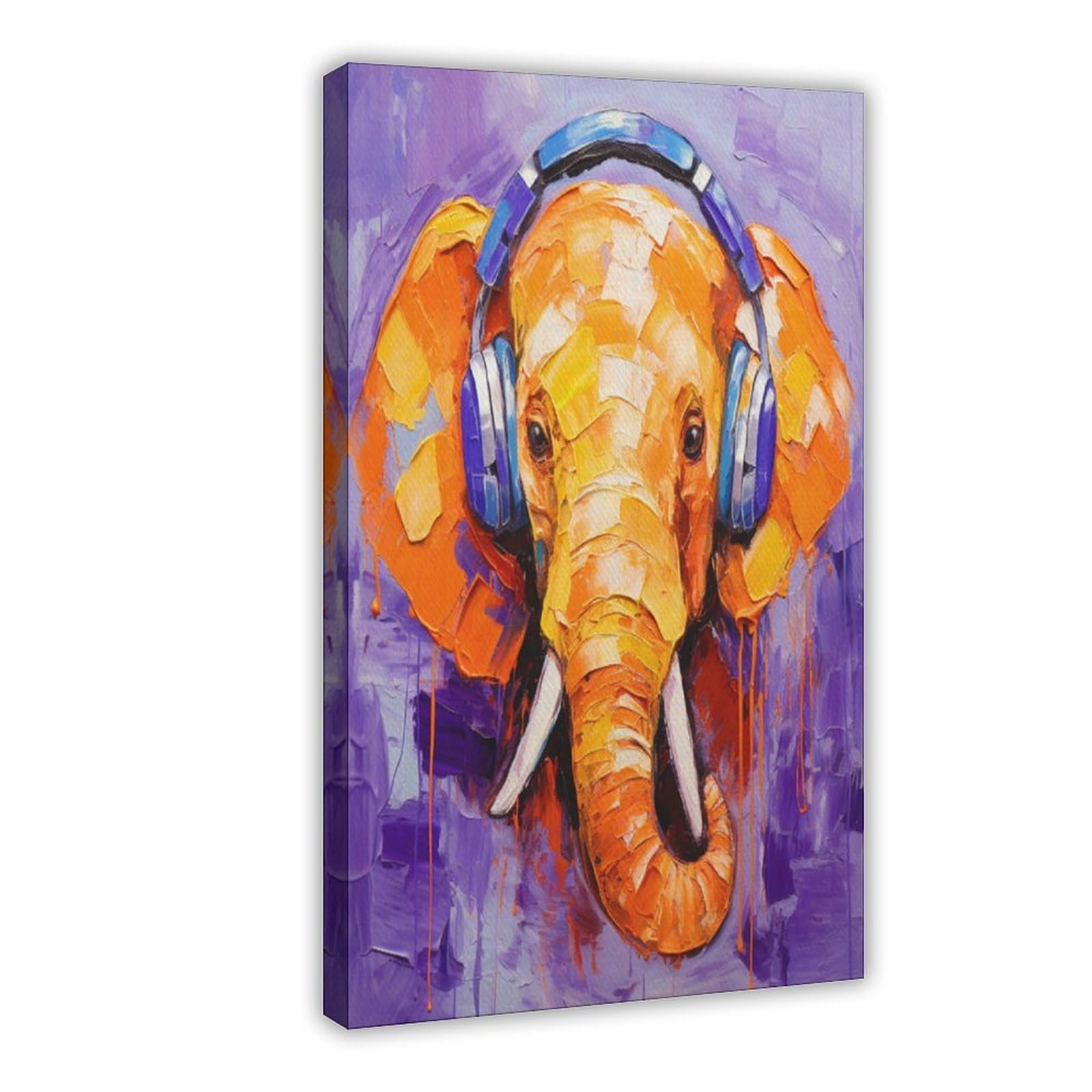 Bareronor Abstract Elephant Poster Canvas Poster Bedroom Decor Landscape Office Room Decor Gift 20" L X 30" W
