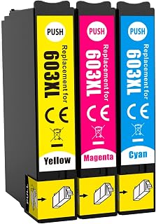 JoyPrinting 603XL Ink Cartridges Replacement for Epson 603 XL Ink Cartridges for Epson XP-2100 XP-2105 XP-3100 XP-3105 XP-4100 XP-4105 WF-2810DWF WF-2830DWF WF-2835DW Printer 3-Pack