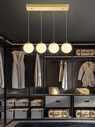 Miniatura 356 de Escalera LED de 10 luces LED moderna con globo de cristal, lámpara colgante grande para techos altos, accesorios de iluminación de entrada, villas y