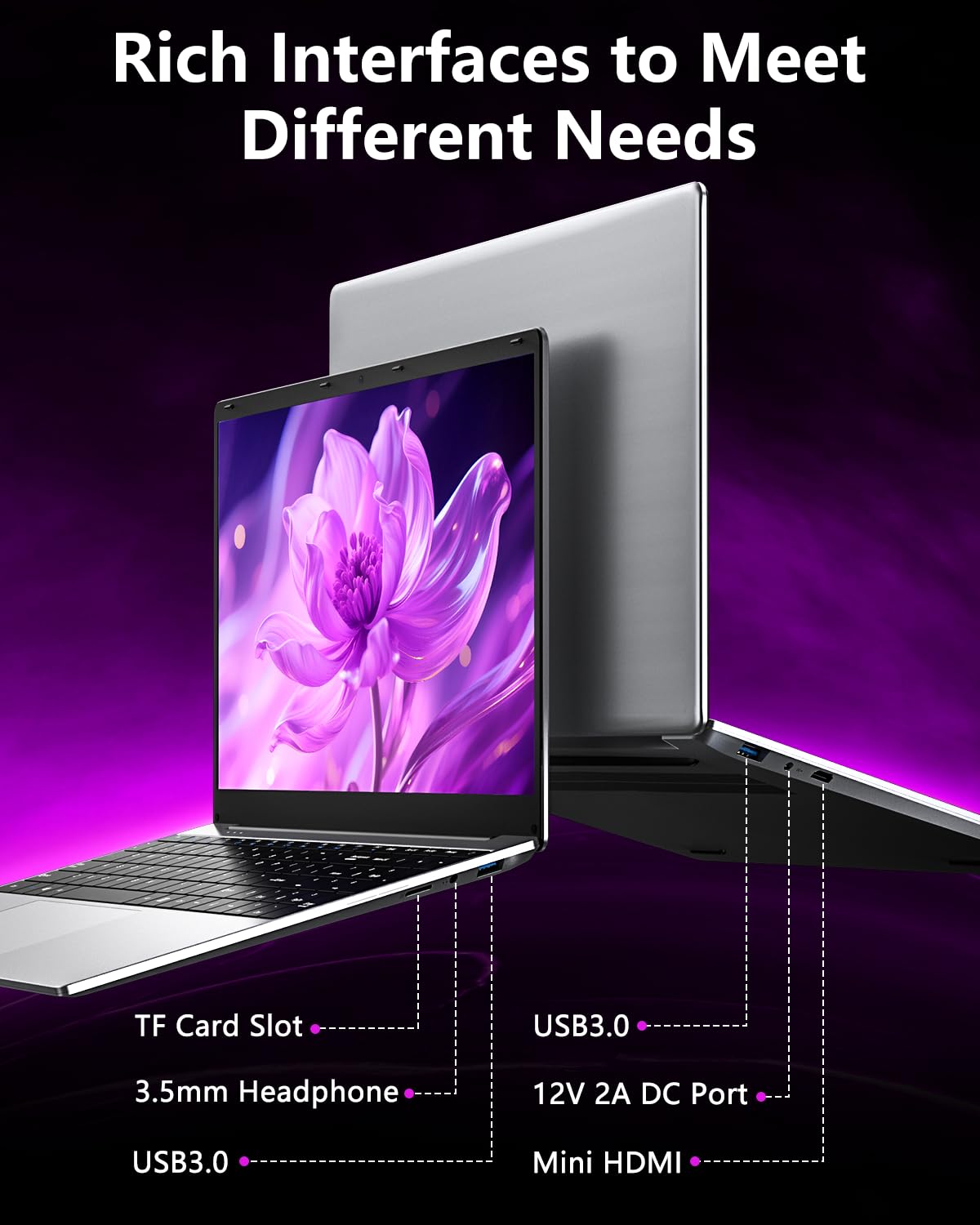 FUNYET 2025 PC Portatile 15.6 Pollici LPDDR4 8 GB RAM 256 GB SSD Laptop Win 11 Pro IPS FHD 1920×1080 Celeron N4020 Notebook Supporta l'espansione TF Card 1TB, BT 5.0, USB 3.0, Mini-HD, 2.4G+5G WIFI