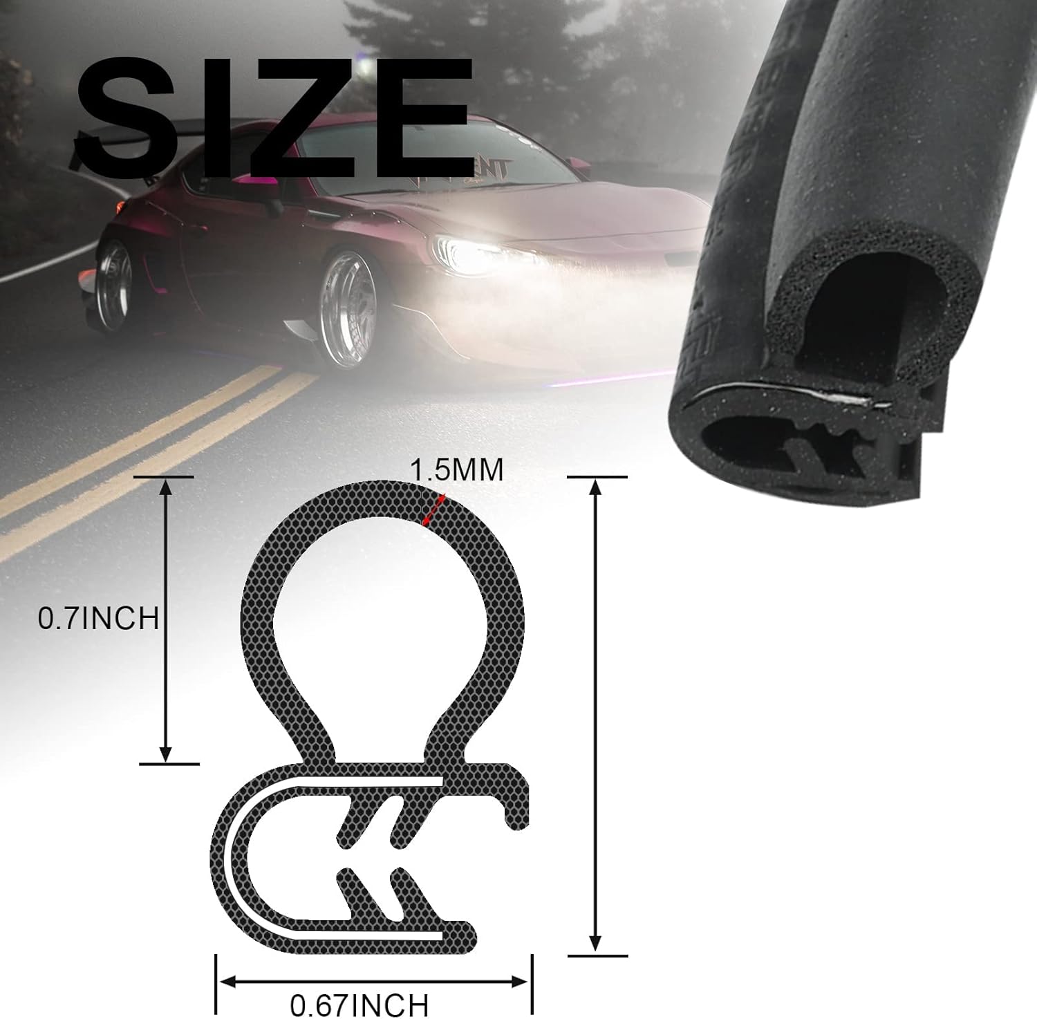 10ft Rubber Seal Weather Strip Roof Window Lock Trunk Hood Edge Trim For Car SUV - View #11