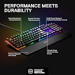 Clavier de jeu SteelSeries Apex 5 hybride – illumination RGB par touche – cadre en alliage d'aluminium de qualité aéronautique – affichage OLED intelligent (interrupteur hybride bleu)