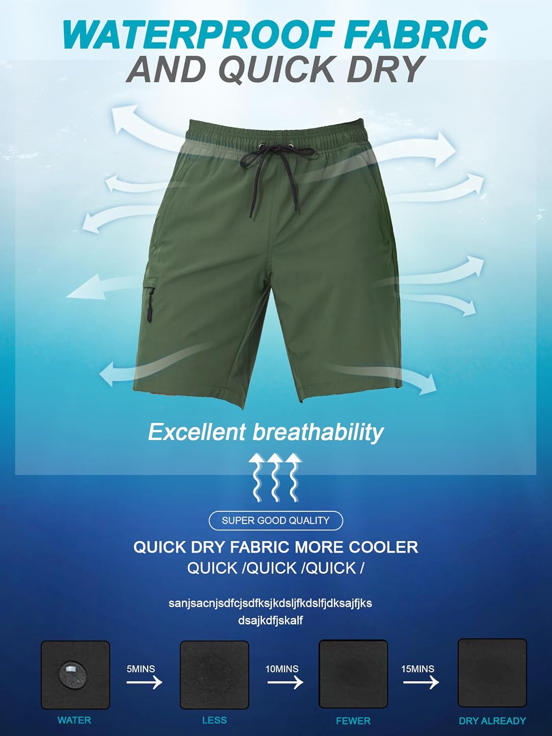SILKWORLD Mens Swim Trunks with Compression Liner Quick Dry 9" Bathing Suit Summer Beach Swimming Shorts with Zip Pockets - Image 5