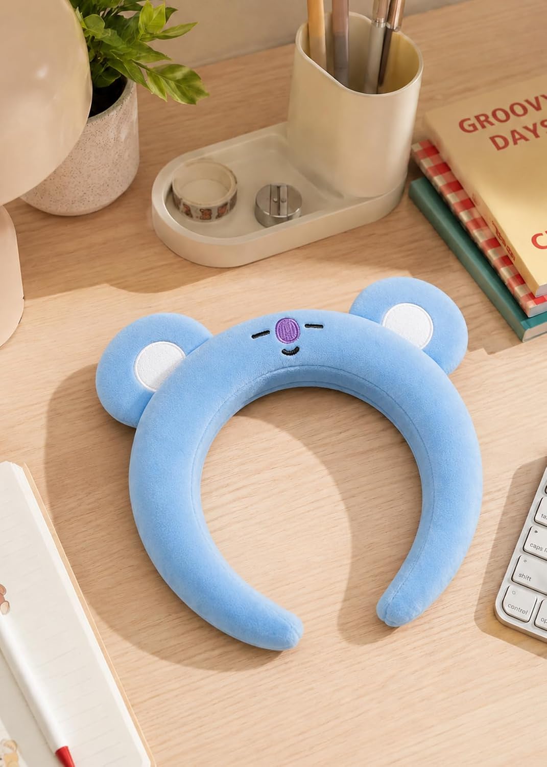 Official BT21 UNIVERSAL Plush Headband - KOYA, Cute Headbands for Women, Teen Girls Stuff, Authentic Kpop Merch, Concert Must Haves, Soft Headband, For Face Wash, Makeup, Skincare, Gift for Girls image 2