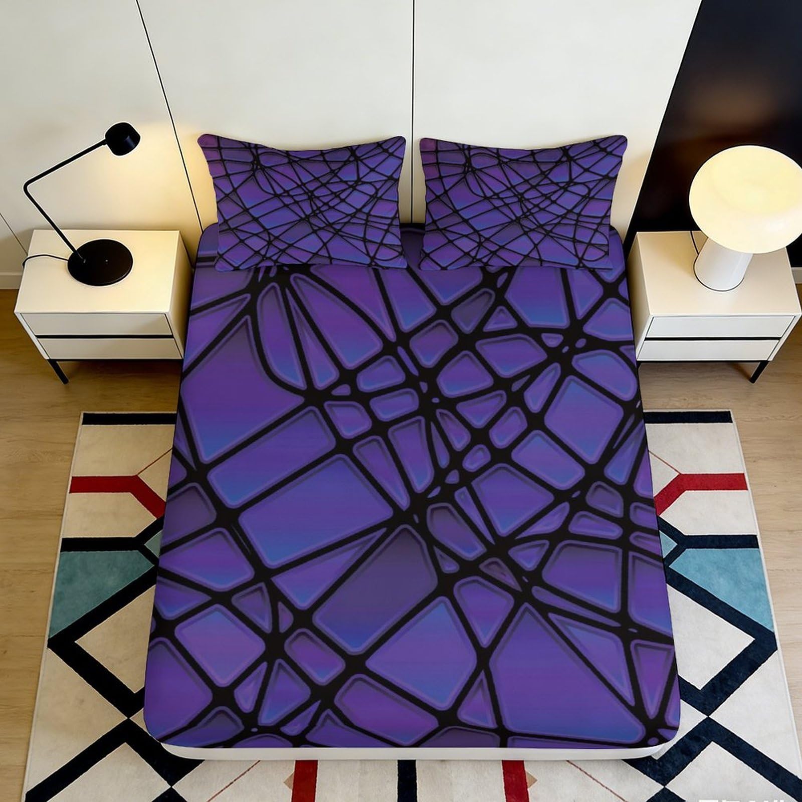 3D Printed Fitted Sheet Microfiber Bed Cover for European Standard Mattresses with Anti-Slip Fixing and Dustproof Design for Bedroom Decor and Protection 90x200x25cm