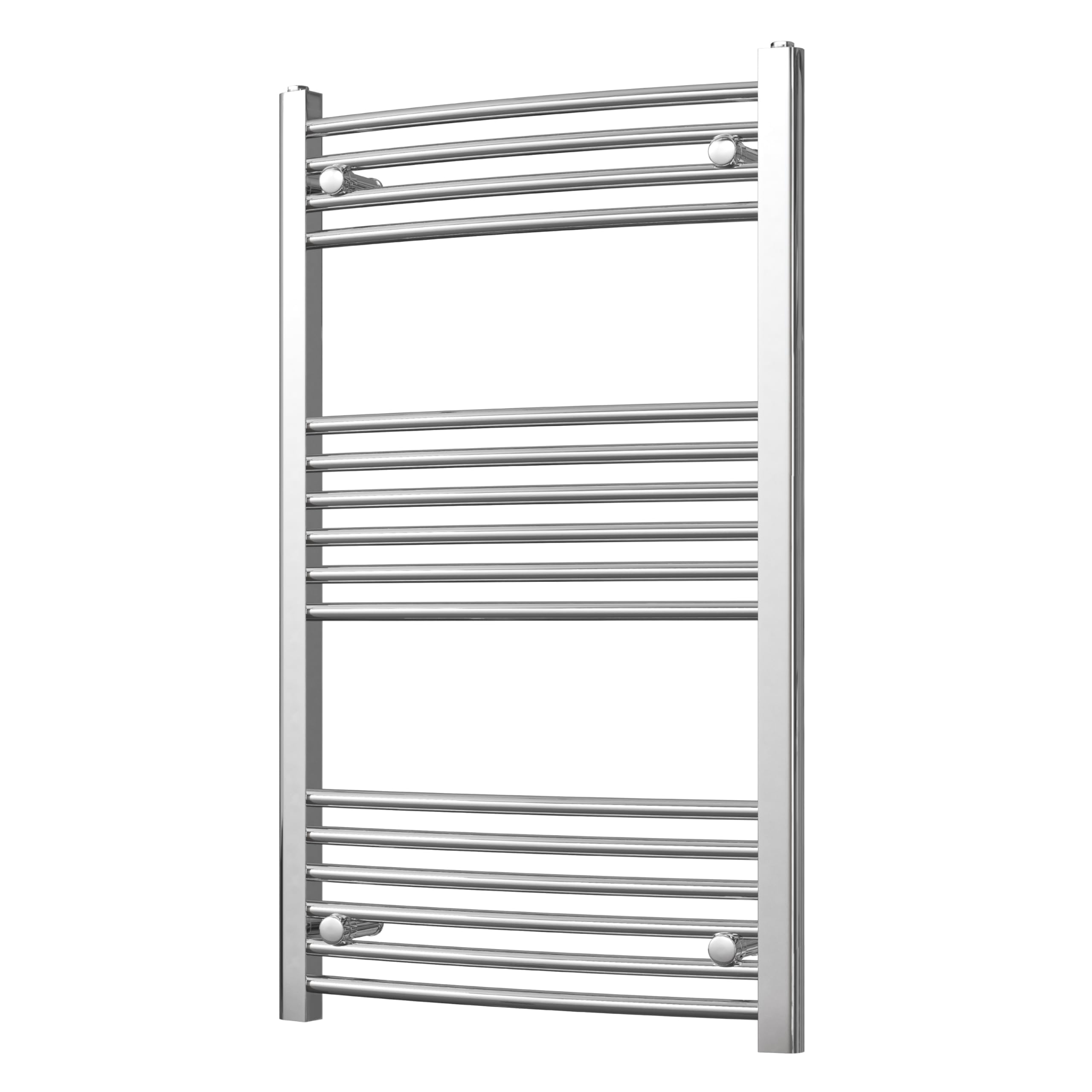 Heated Curved Chrome Towel Rail - For Luxurious Bathrooms - Efficient Towel Warmer & Storage Rack - Bathroom Radiator Towel Rail with Stylish Towel Holder - Easy Installation - H1000mm x W600mm — image 1