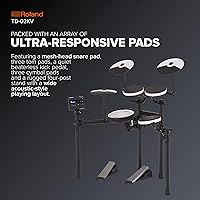 Vista 3 de Roland TD-02KV V-Drums Batería electrónica con capacidad de ejecución expresiva, características de reducción de ruido, redoblante con parche