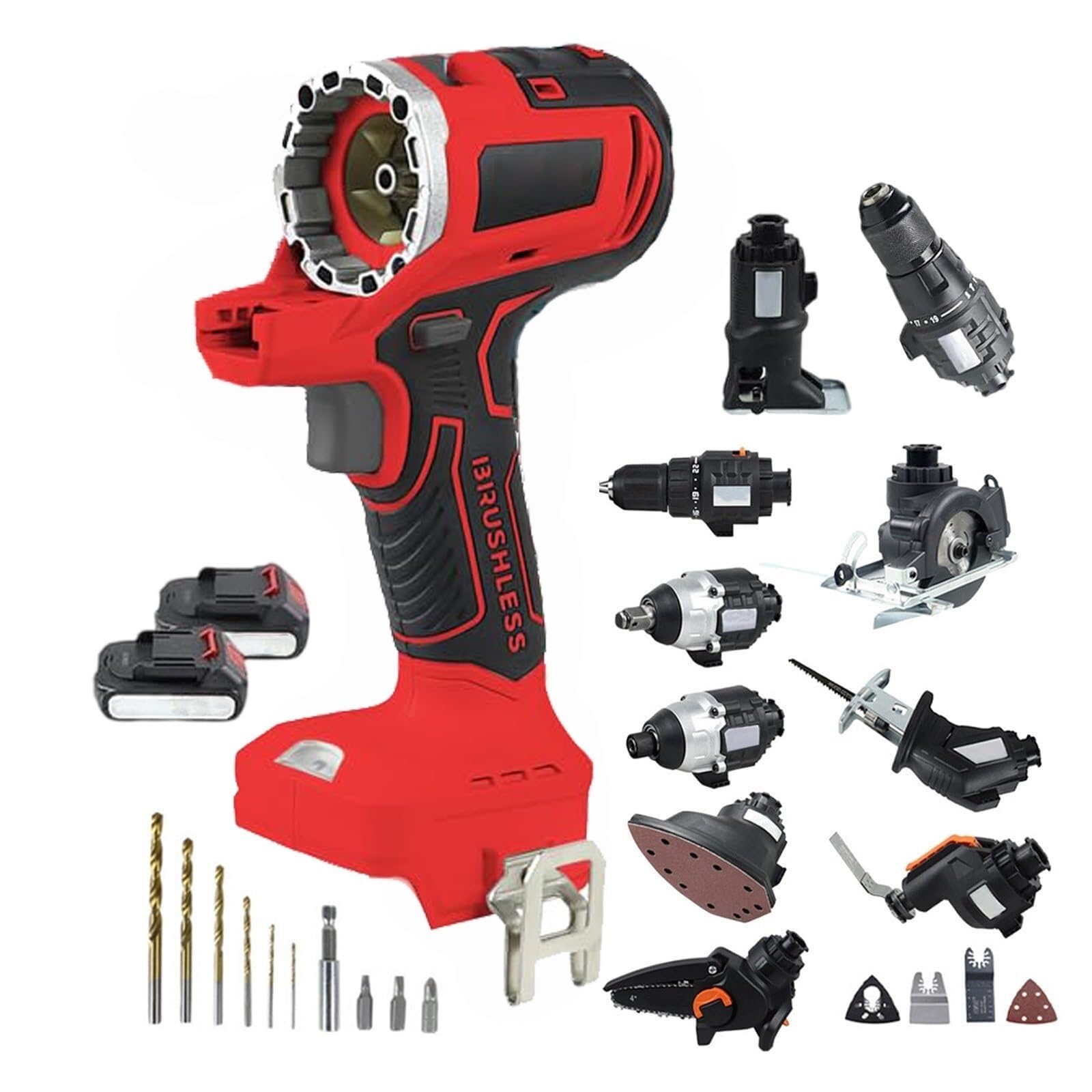 Kit combinado de herramientas eléctricas inalámbricas 10 en 1 con múltiples sierras y taladros para proyectos de bricolaje en el hogar y construcción profesional