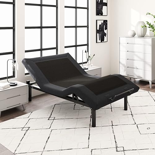 Miniatura 12 de Allewie Base de cama ajustable completa con motor de nueva generación, control remoto inalámbrico, inclinación de cabeza y pie, ayuda inteligente