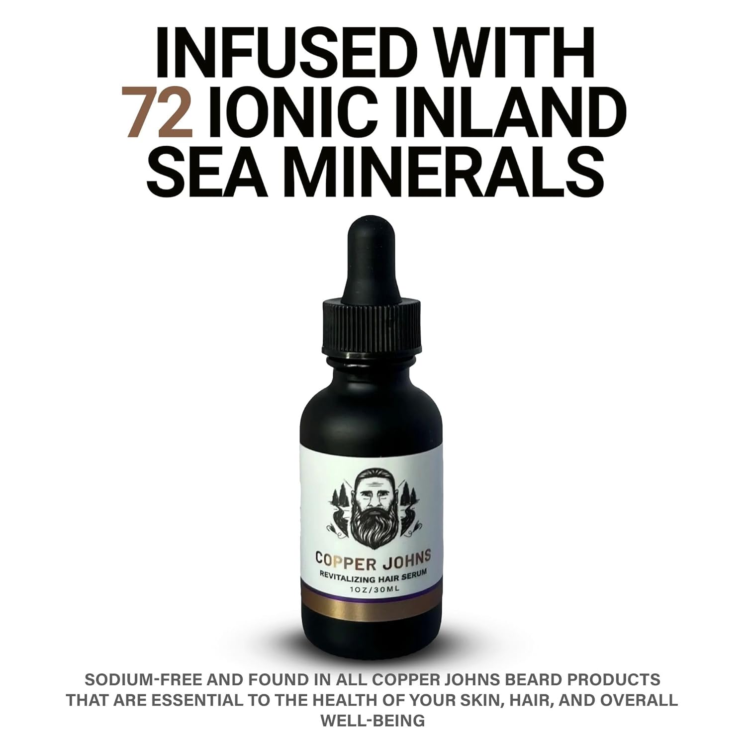 Copper Johns Revitalizing Hair Serum – Hair Growth & Thickening Serum with Sea Minerals – Anti-Frizz Formula for Dry, Damaged Strands, Best Scalp Moisturizer for Men & Women – Lavender, 1 oz.