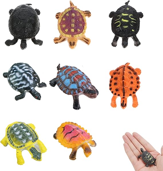 HXHWKEN 8Pcs Turtle Figurines Toys Realistic Sea Turtle Small Plastic Animals Turtle Model